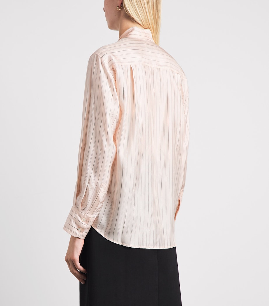 Sandro Paris Womens Pussybow Stripe Shirt Light Pink Image 5