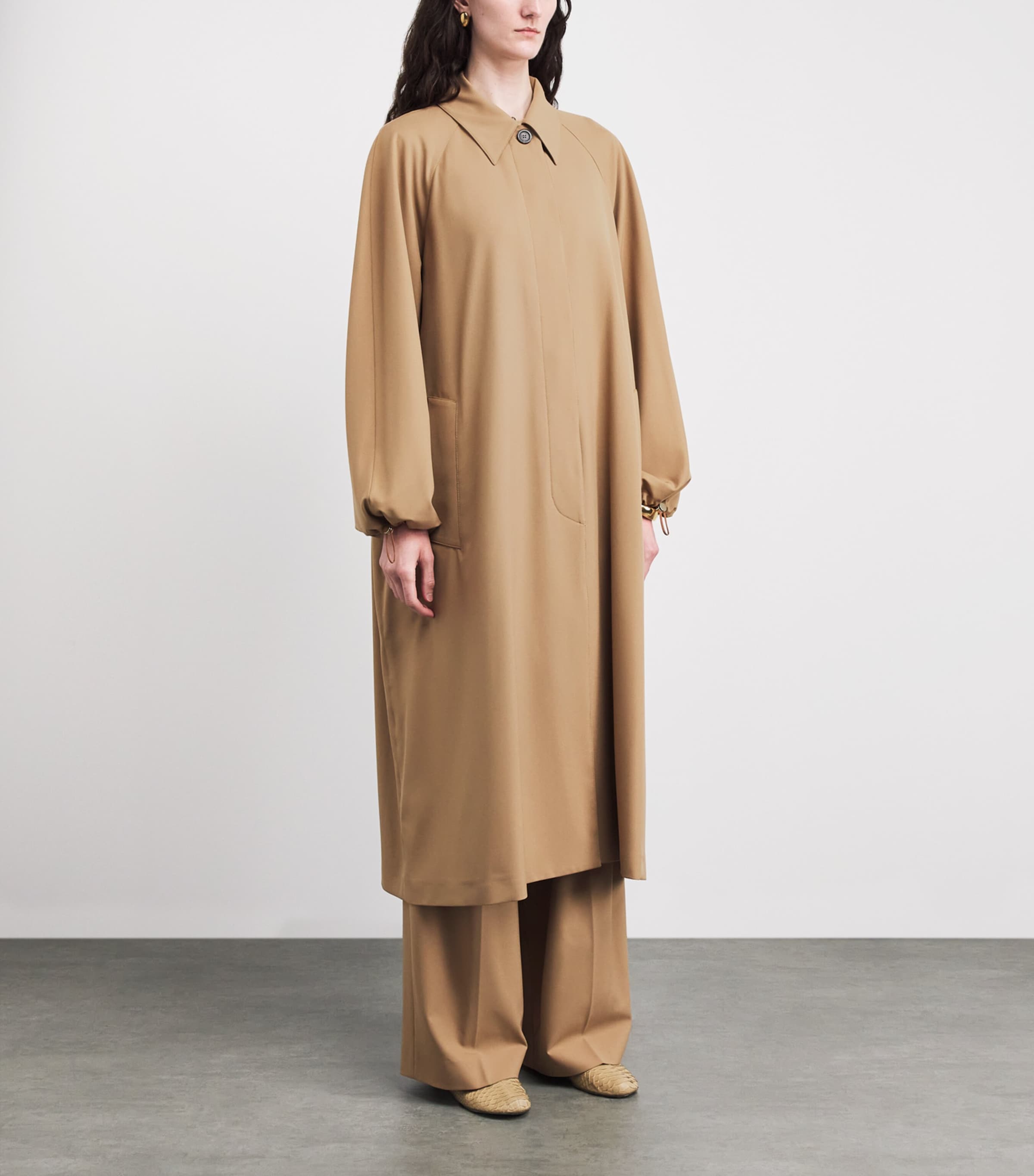 Fabiana Filippi Womens Drawstring-Detail Trench Coat Vimini Image 4