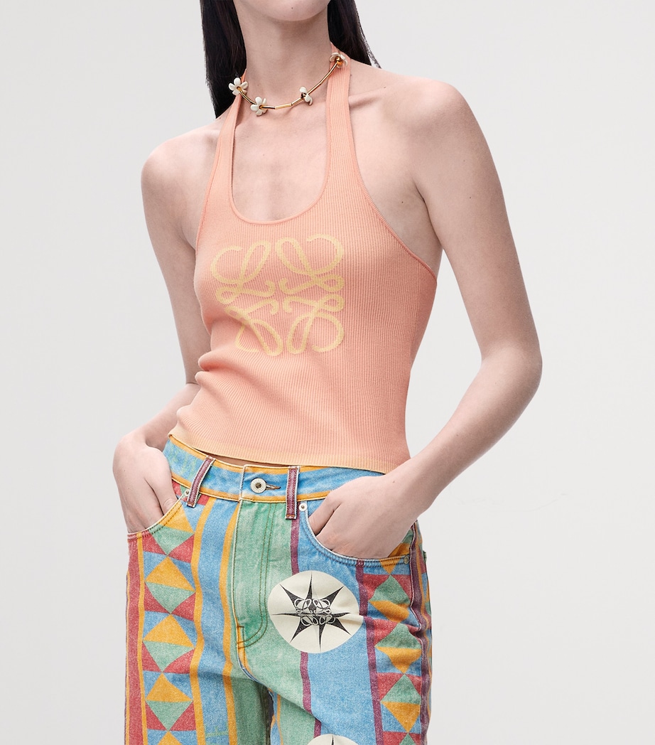 x Paula's Ibiza Anagram Tank Top PINK/YELLOW Image 3