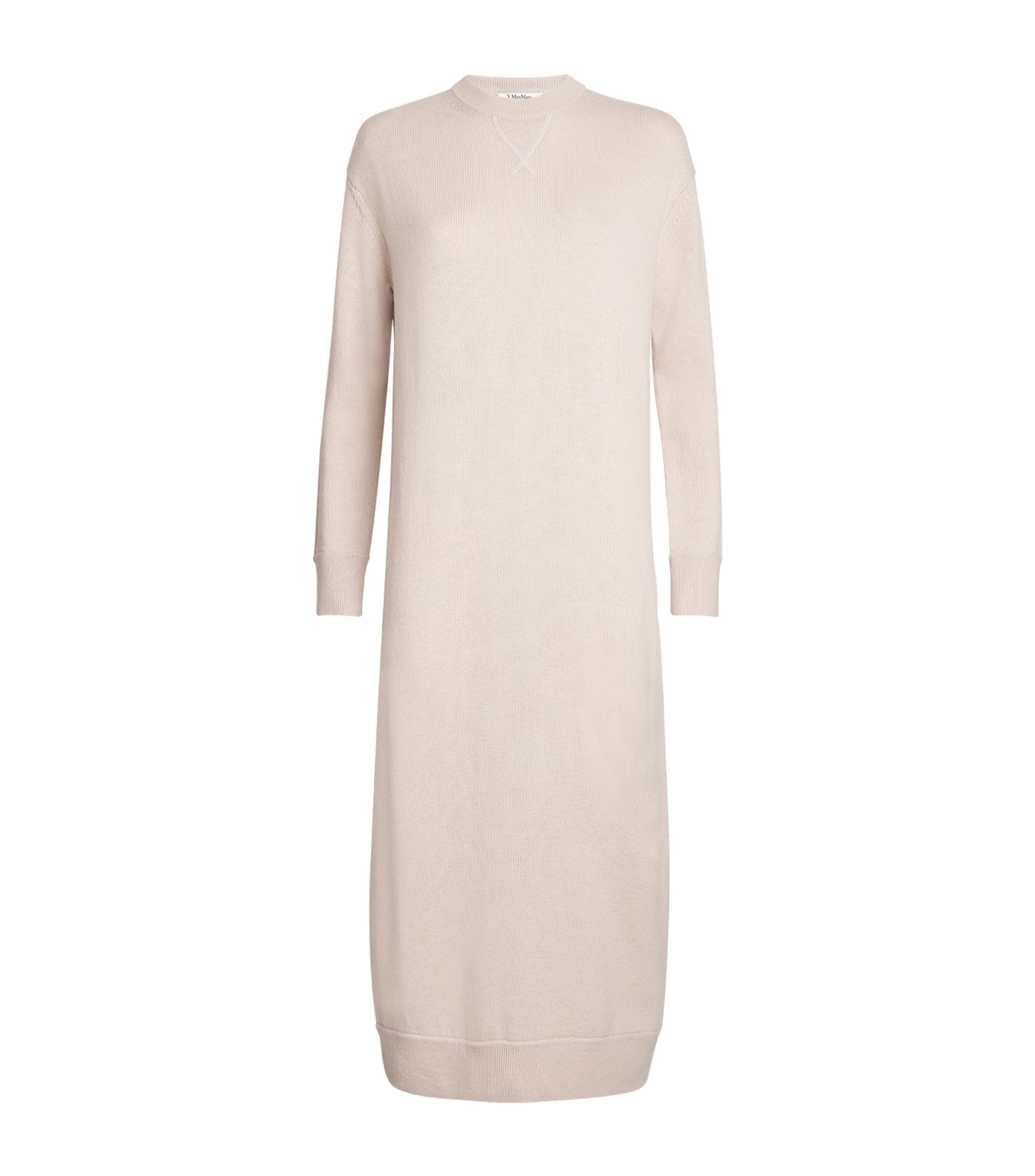 Shop Max Mara Wool-cashmere Midi Dress In Beige