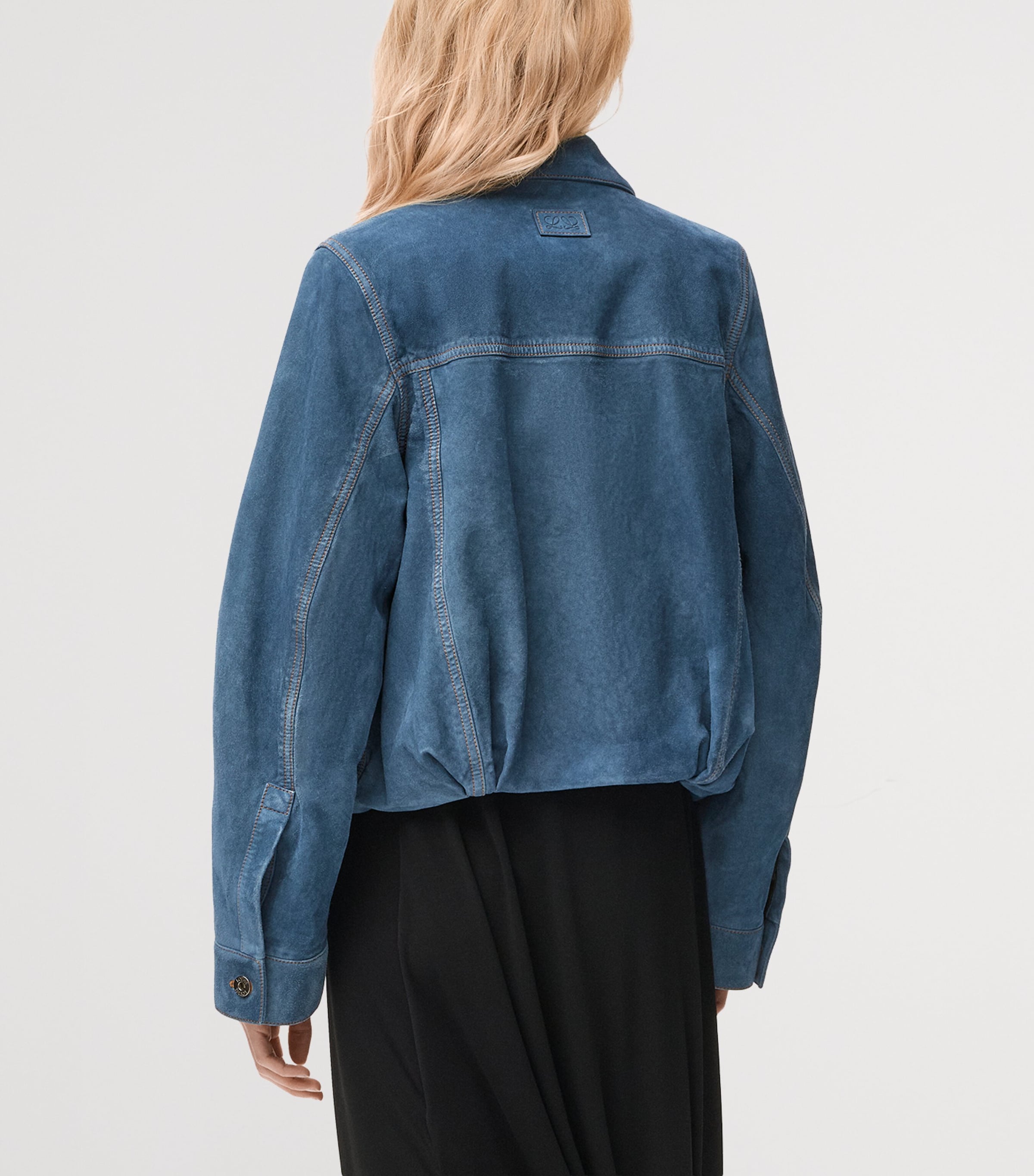 Suede Relaxed Jacket BLUE Image 4