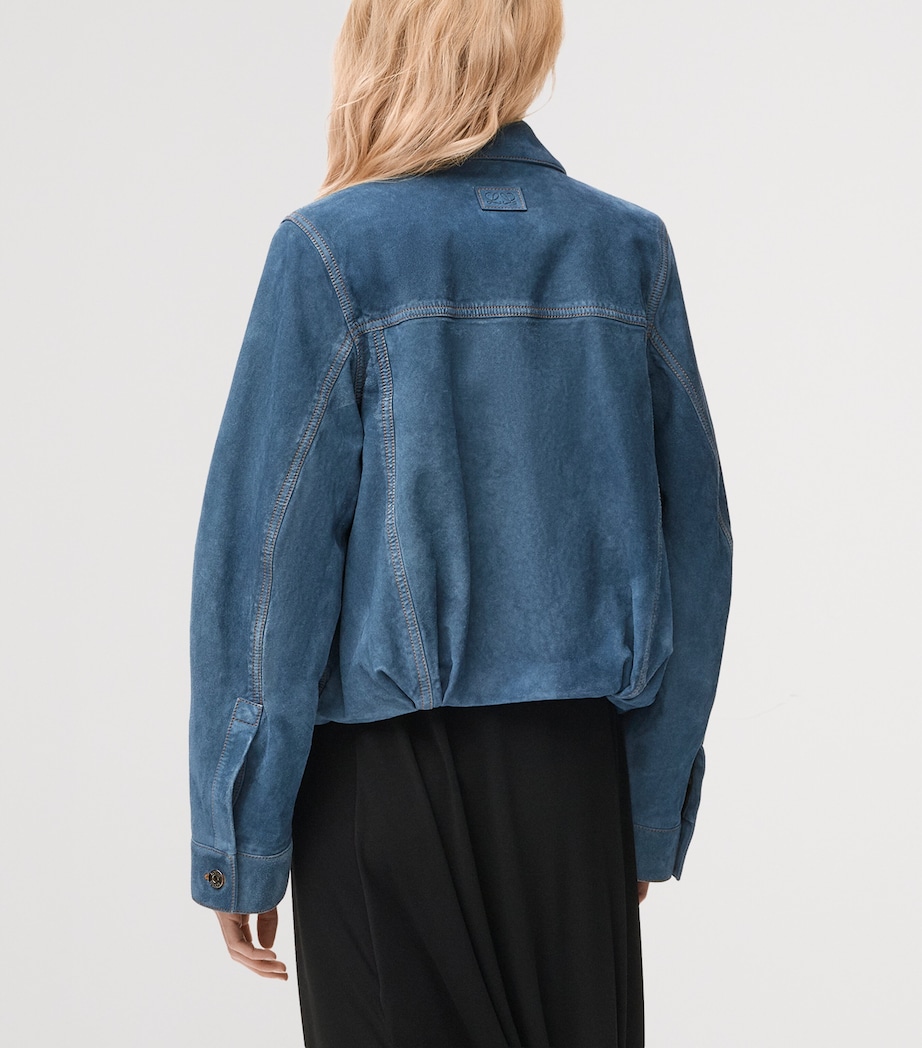 Suede Relaxed Jacket BLUE Image 4