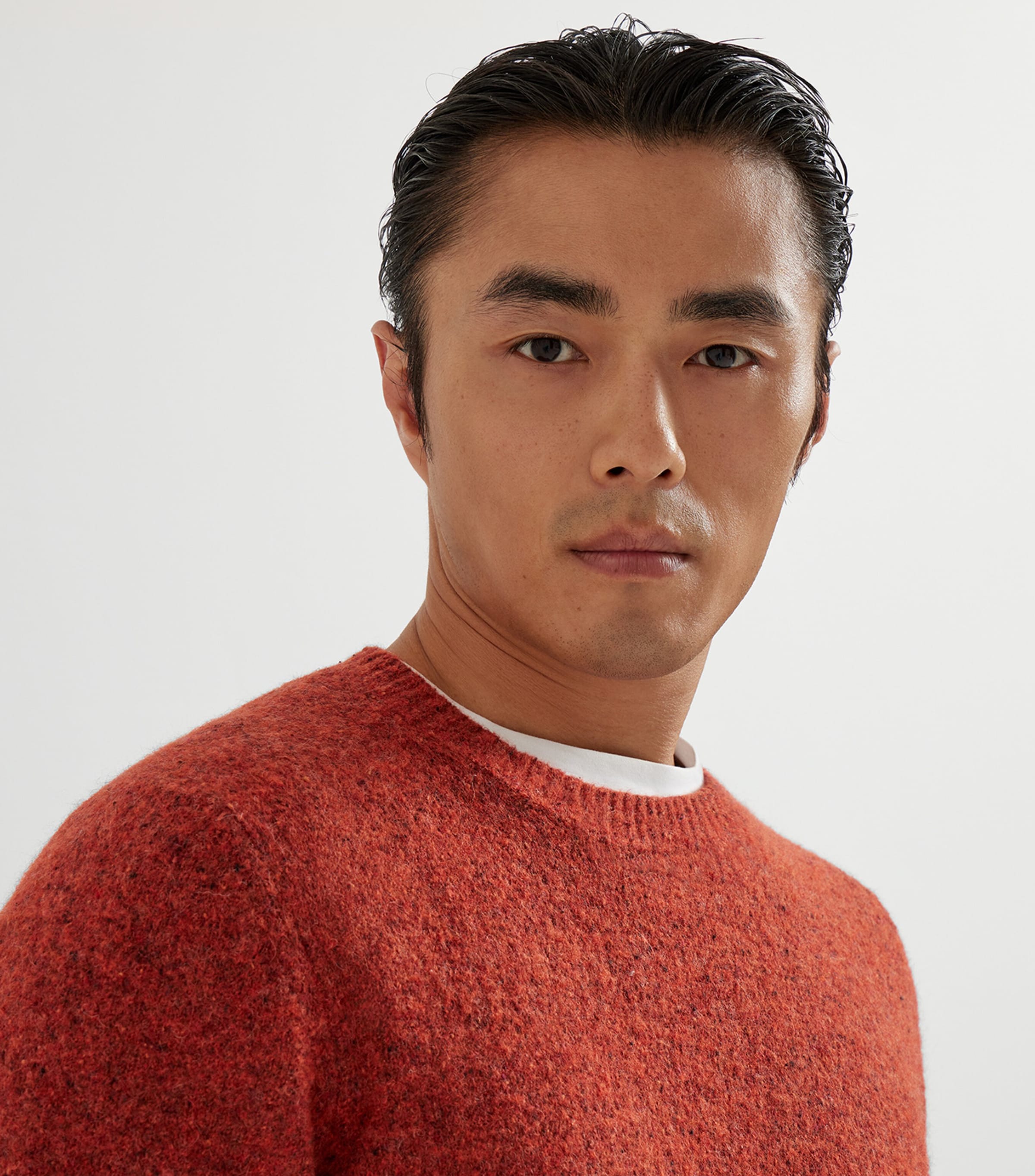 Alpaca-Wool-Silk Flecked Sweatshirt CXH35 Image 5