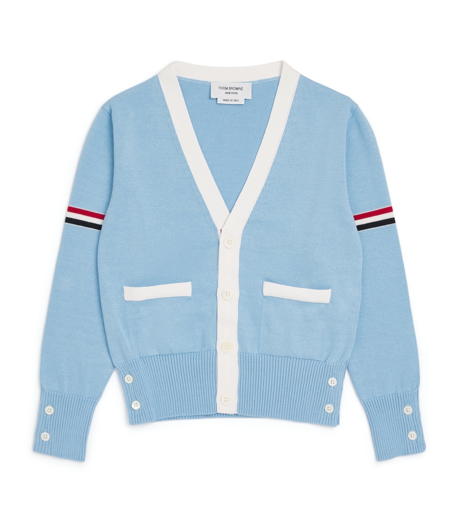 Cotton Tricolour Cardigan (2-12 Years) LIGHT BLUE Image 1