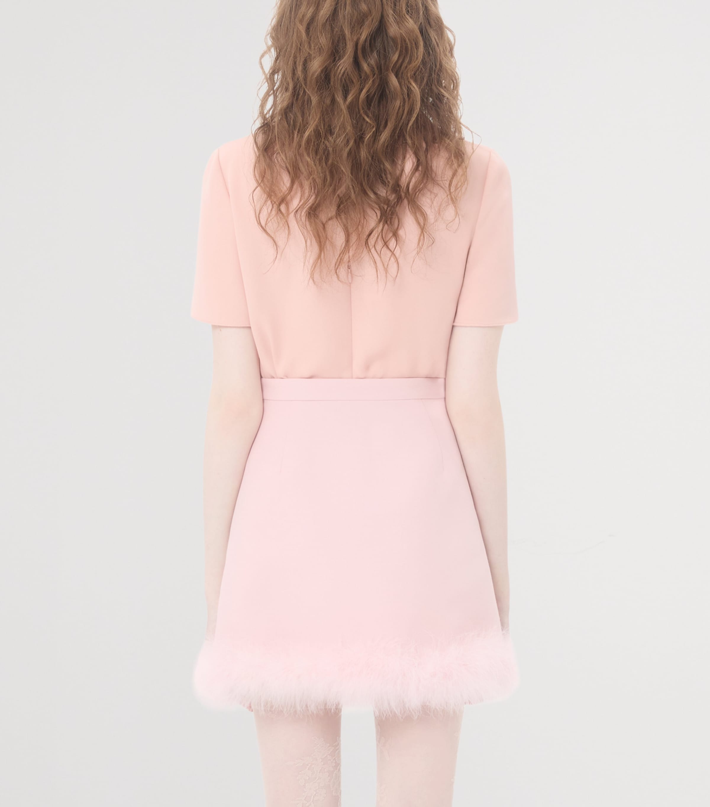 Valentino Womens Silk Layered Collar T-Shirt Image 4