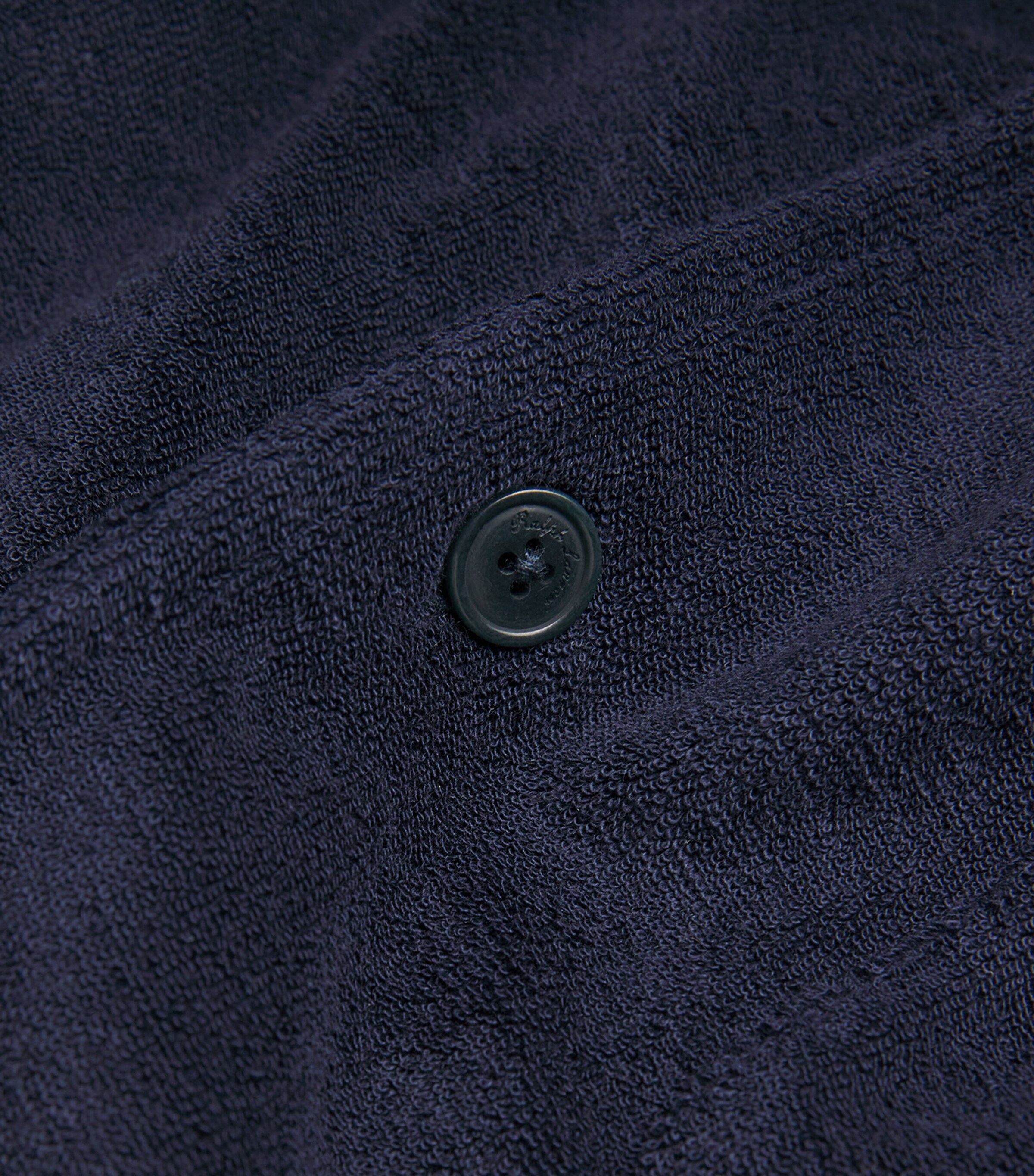 Ralph Lauren Purple Label Mens Cotton-Blend Textured Shirt Classic Chairman Nav Image 5