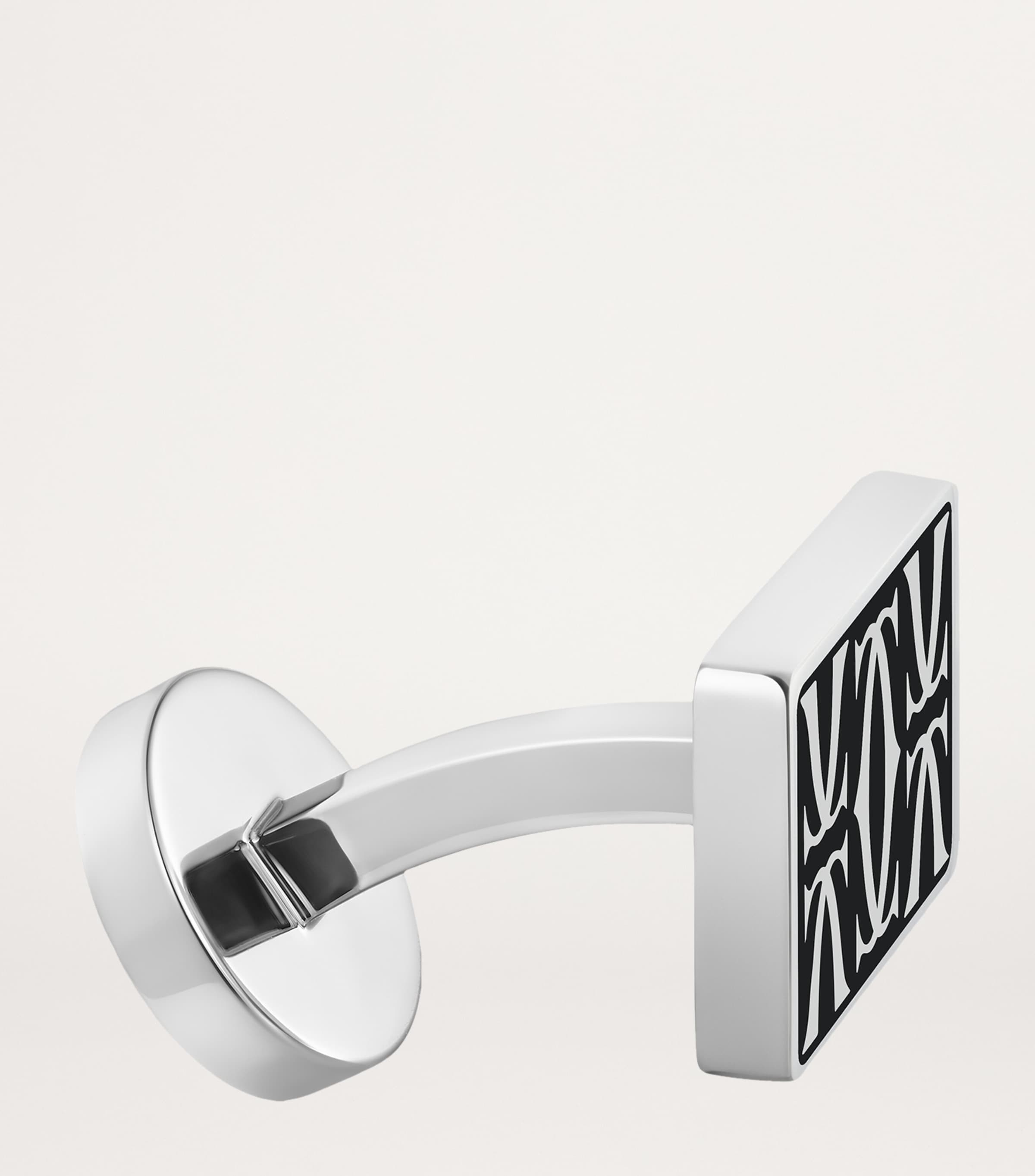 Sterling Silver and Black Lacquer Double C de Cartier Cufflinks SILVER AND BLACK Image 4