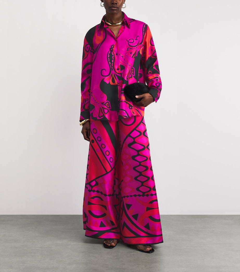 PUCCI Womens Silk Oversized Orchidee Shirt Fuchsia Image 2