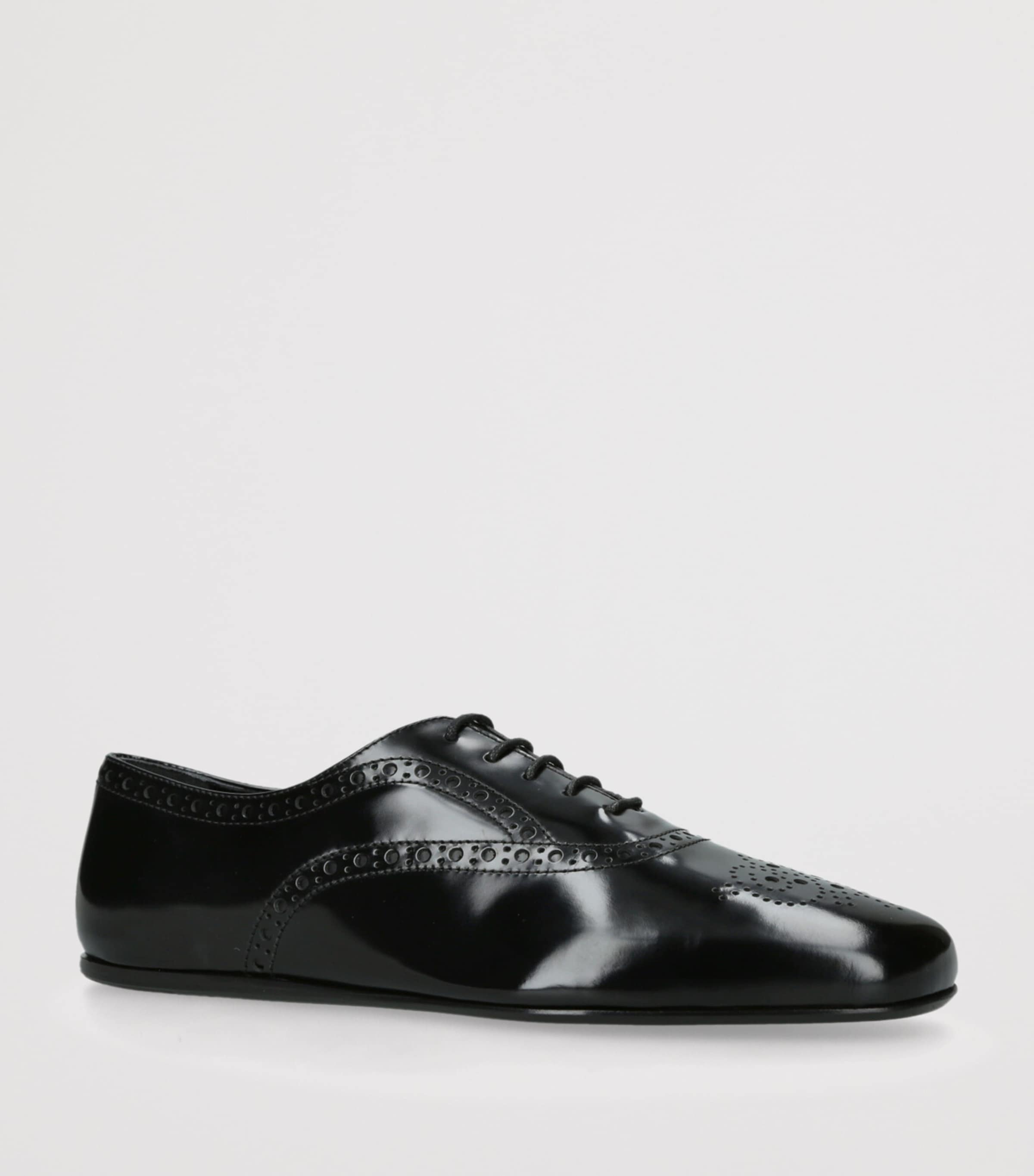 Leather Rebecca Lace-Up Derby Shoes BLACK Image 3