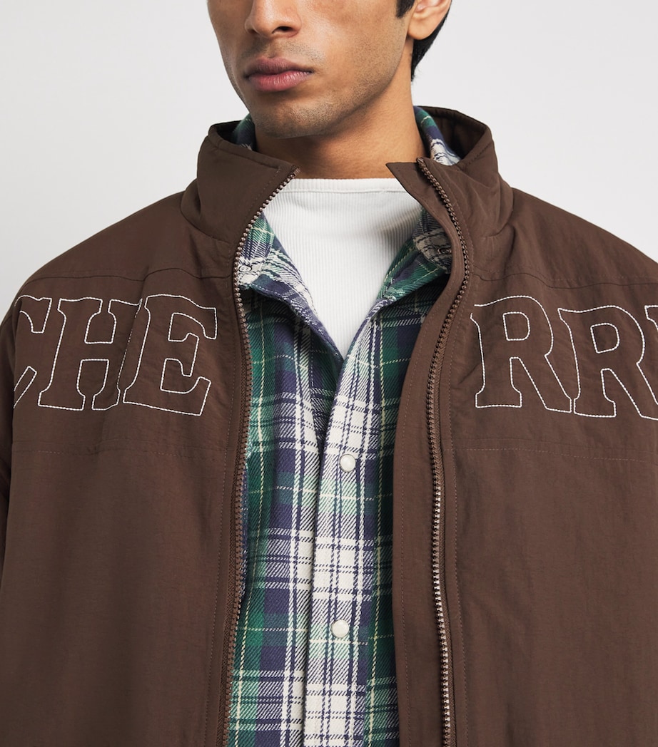 Embroidered Pit Crew Puffer Jacket CHOCOLATE BROWN Image 3