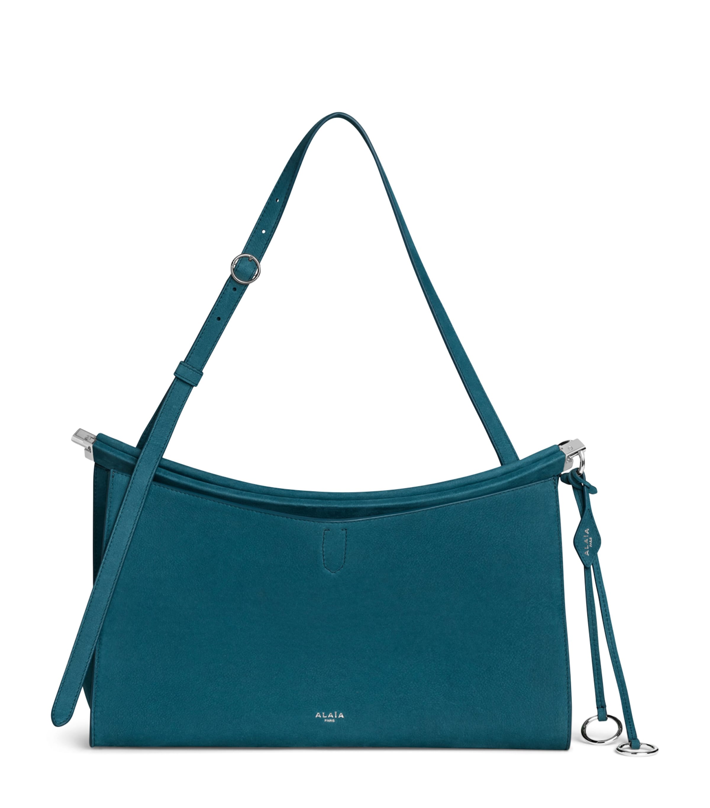 Alaïa Leather Le Click Pocket 35 Shoulder Bag Green Grey Image 1