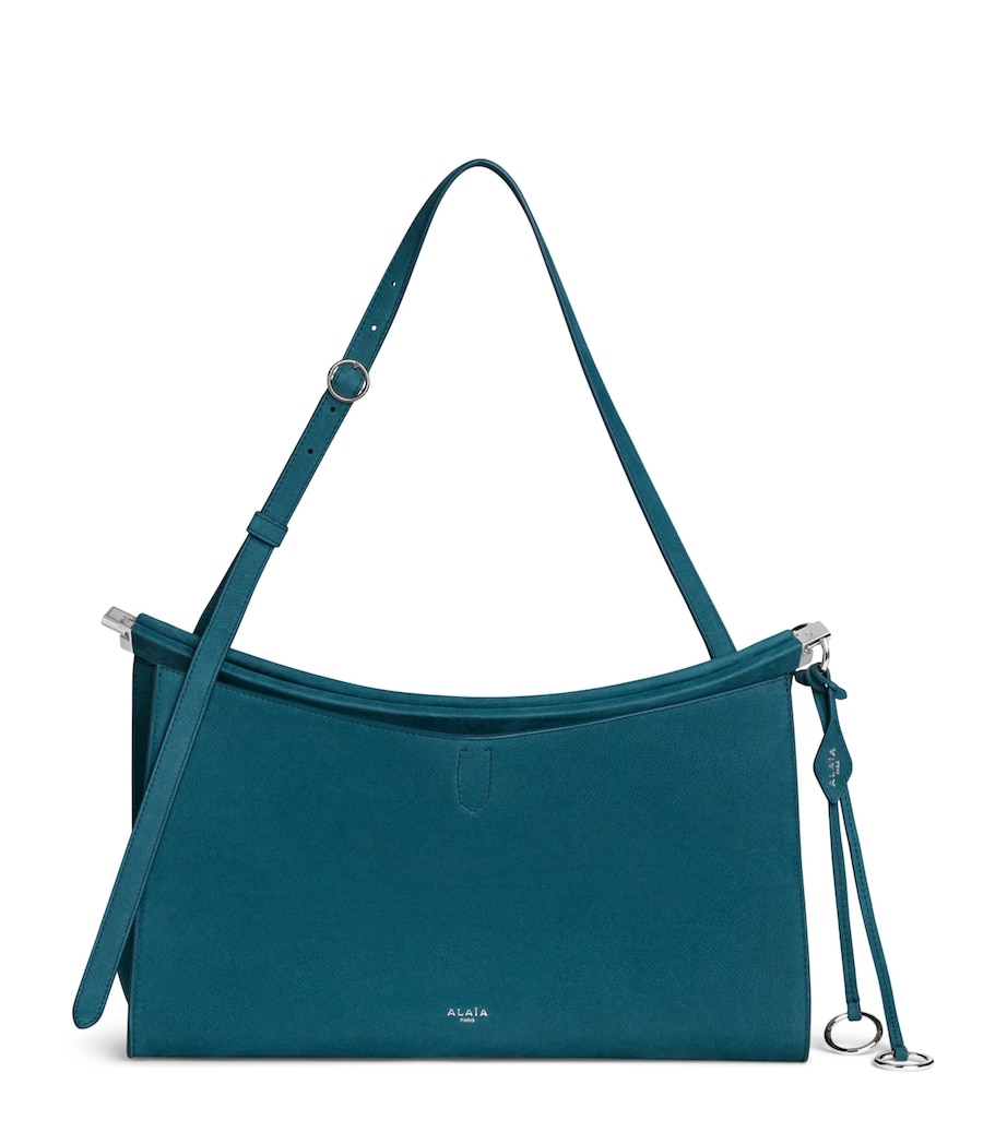 Alaïa Leather Le Click Pocket 35 Shoulder Bag Green Grey Image 1