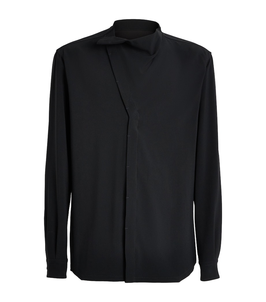 Rick Owens Mens Cady Draped Island Shirt Black Image 1