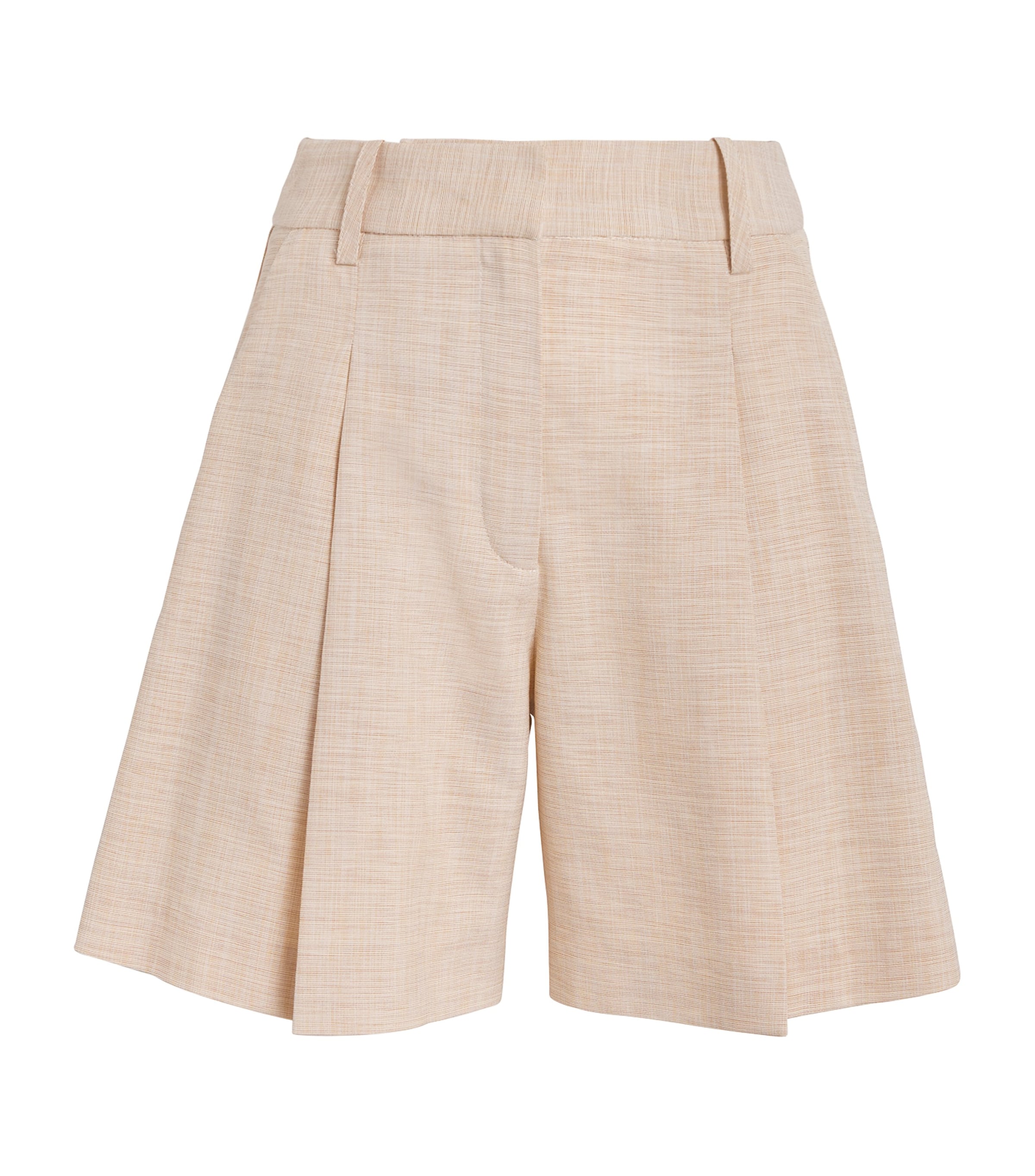 Claudie Pierlot Pleated Tailored Shorts In Neutral