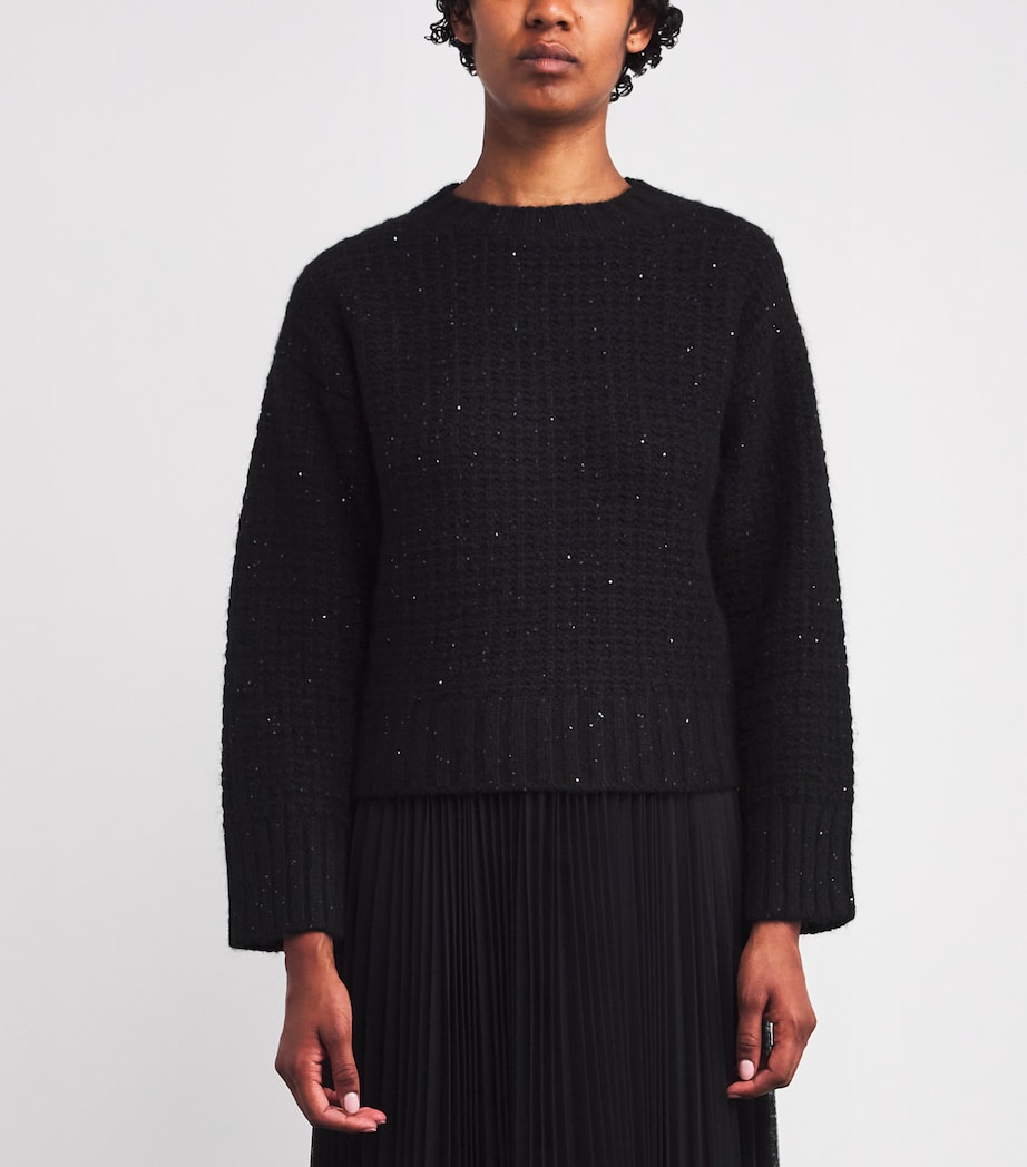 Wool-Blend Sequin Sweater 825 NERO Image 3