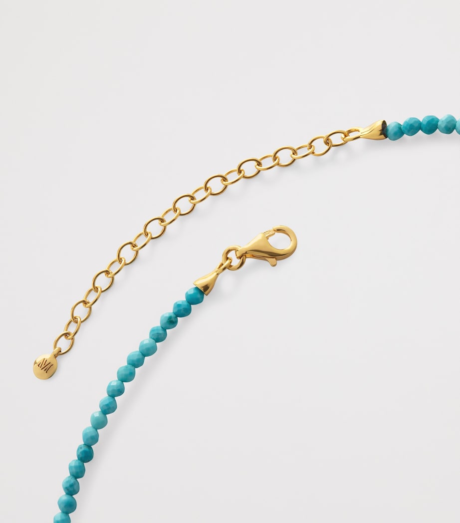Gold Vermeil and Turquoise Mini Nugget Gemstone Beaded Necklace 18K GOLD VERMEIL Image 3