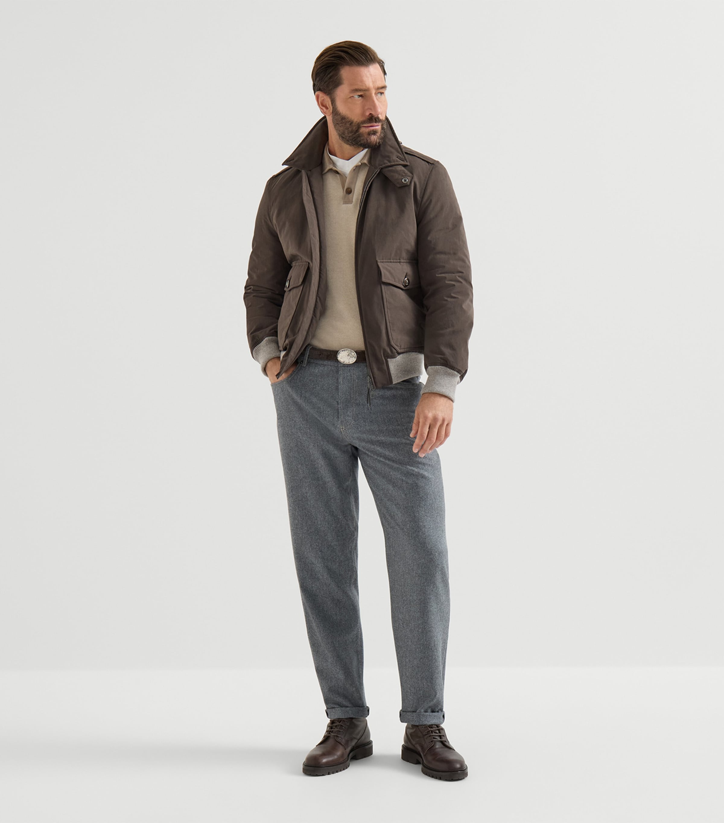 Brunello Cucinelli Mens Virgin Wool Flannel Tailored Trousers Image 2