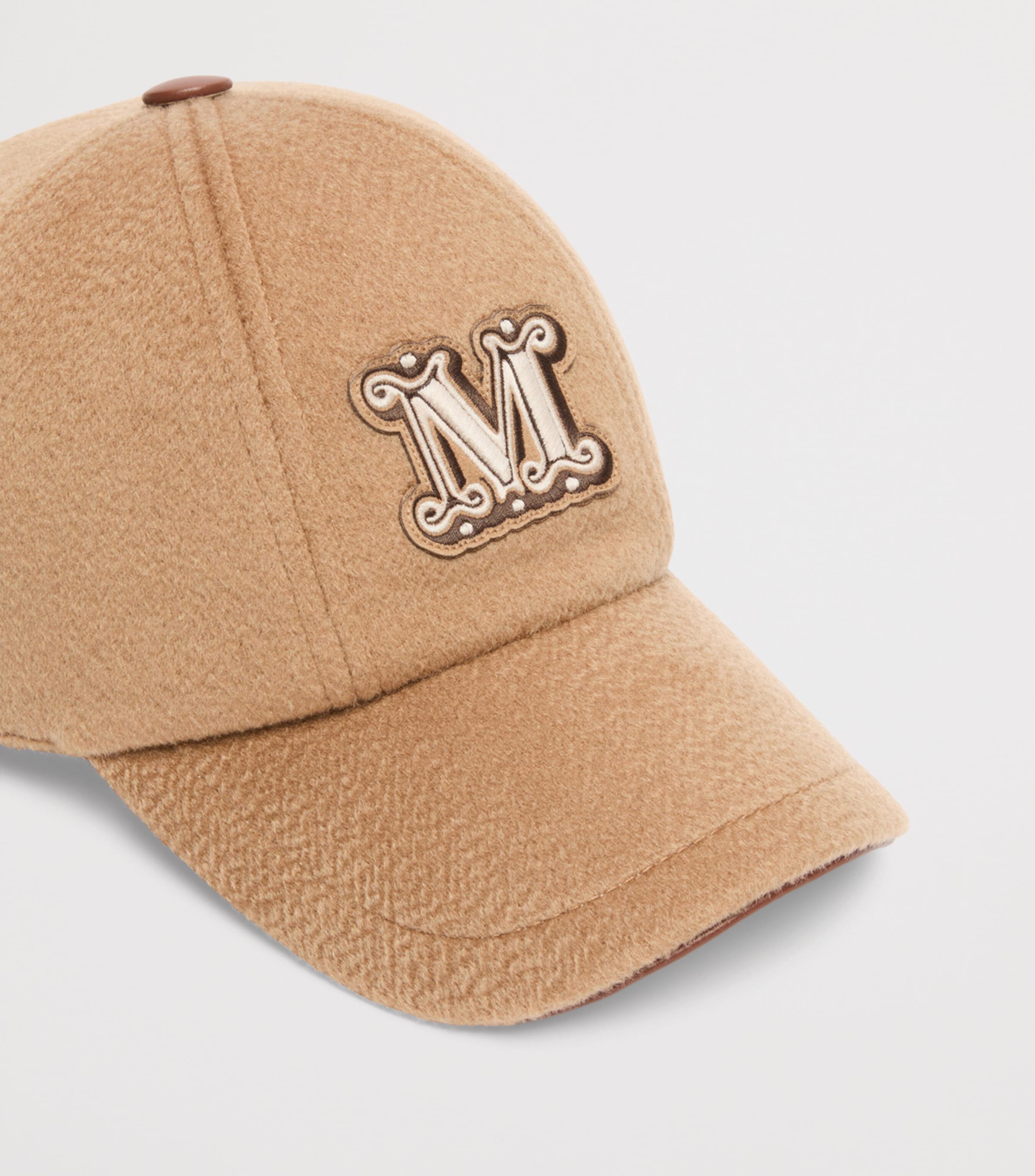 Max Mara Cashmere Monogram Cap Camel Image 2