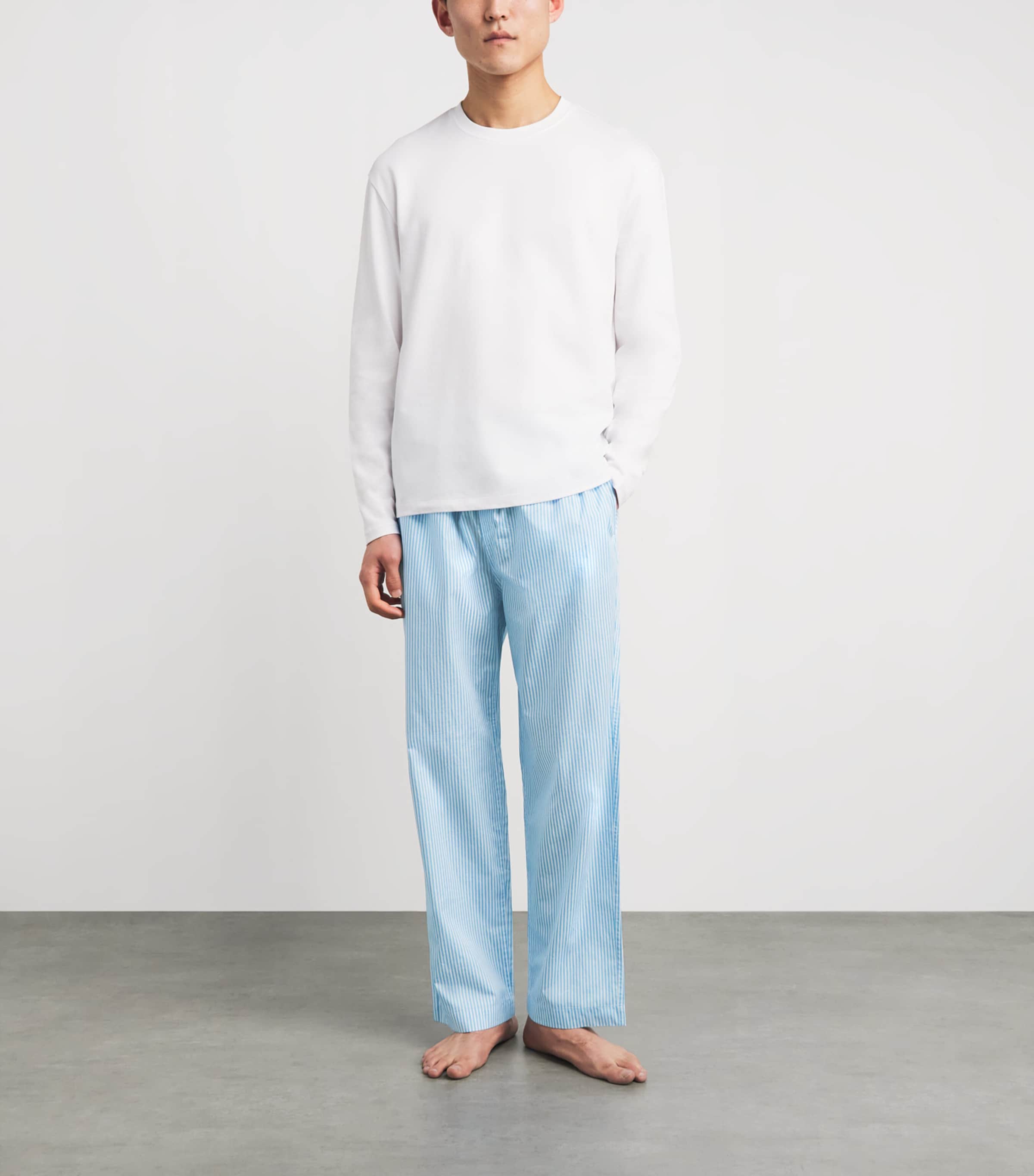 Polo Ralph Lauren Mens Cotton Stripe Pyjama Bottoms Blue Stripe Image 2