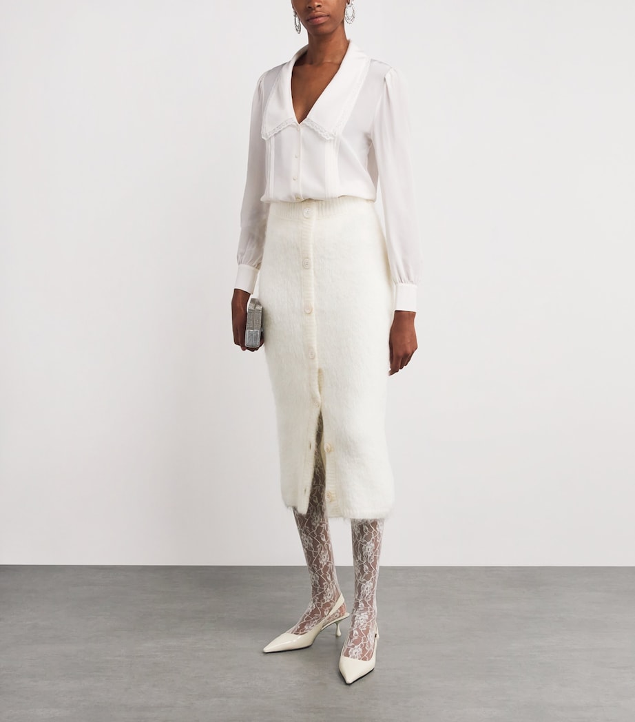 Mohair-Blend Midi Skirt 9001 WHITE Image 2