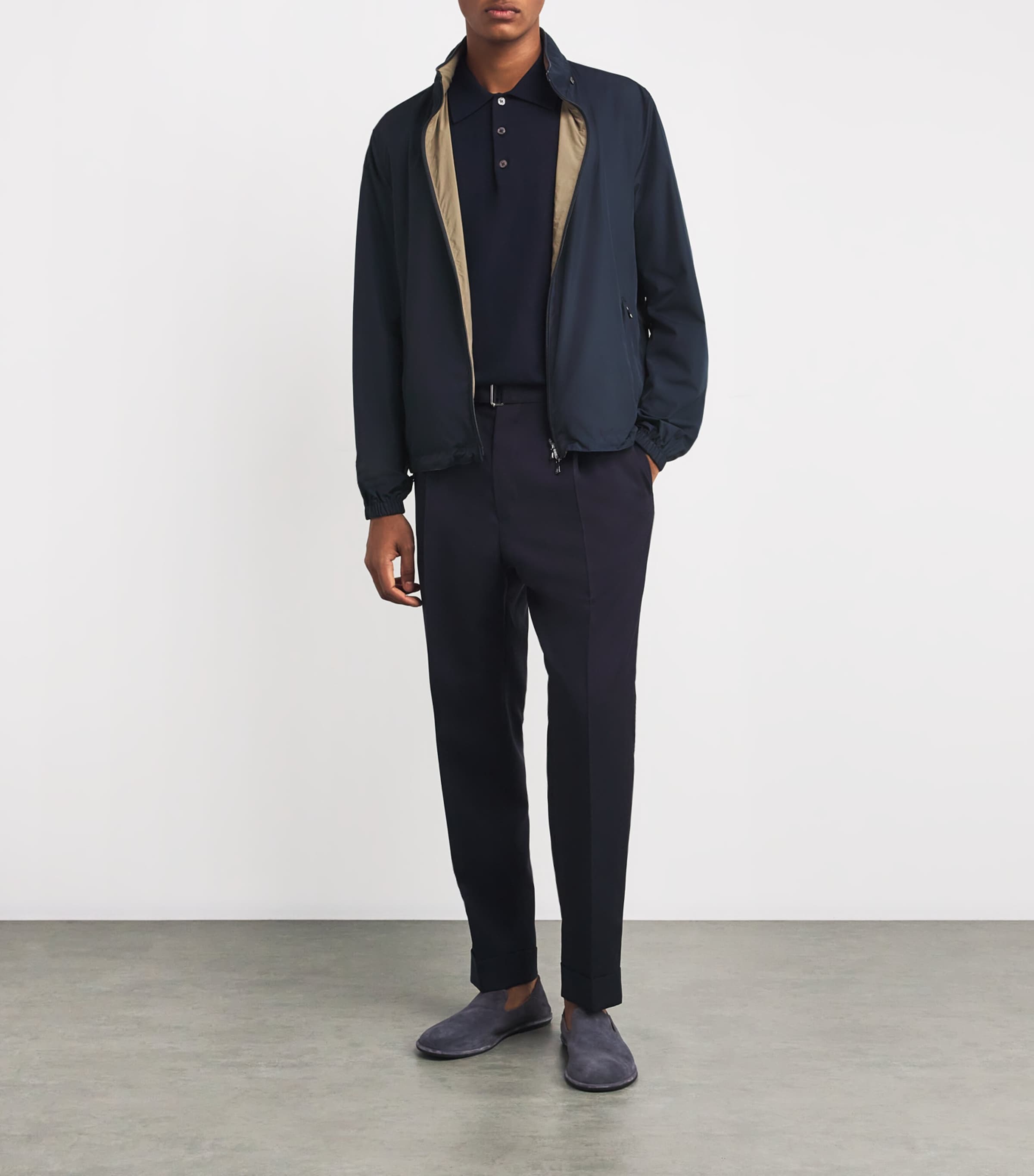 Reversible Zip-Up Jacket 001 NAVY BLUE Image 2