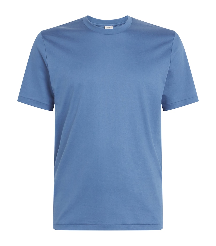 Zimmerli Mens 286 Sea Island T-Shirt Blue Horizon Image 1
