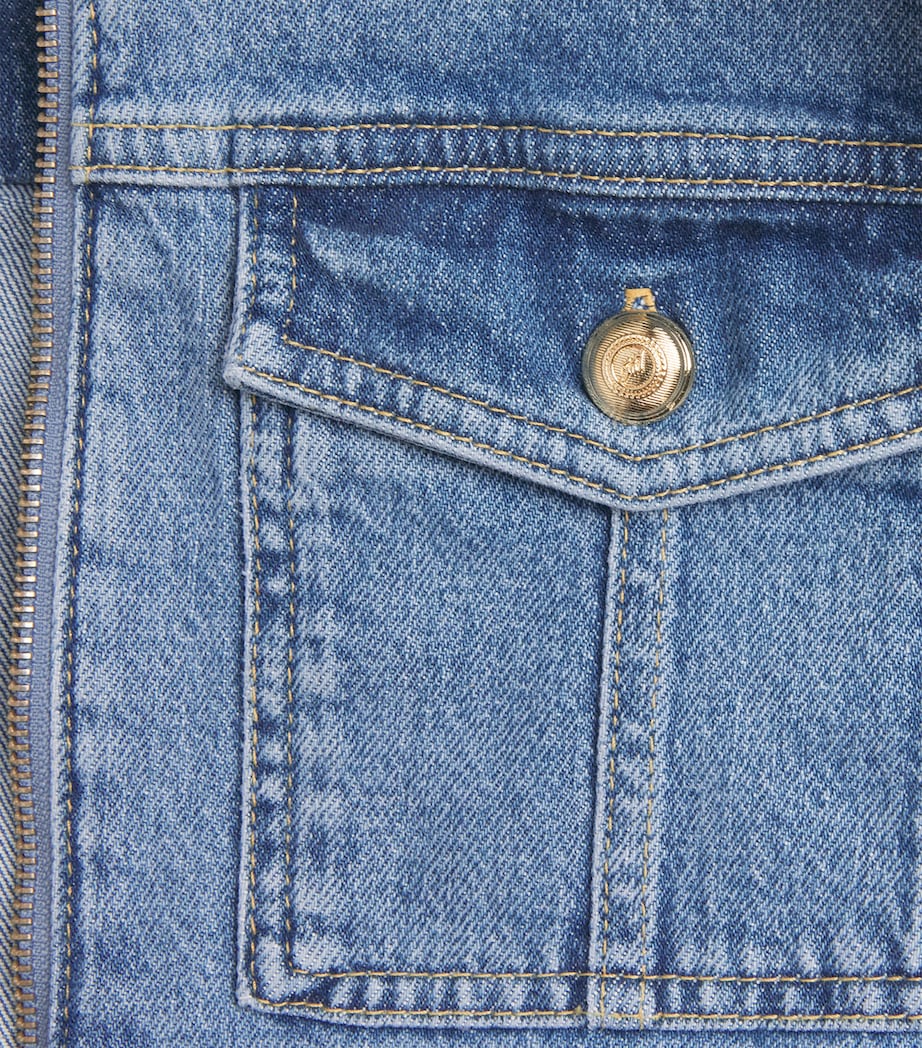 Cinq A Sept Womens Zip-Up Holly Denim Jacket Blue Mirage Image 6