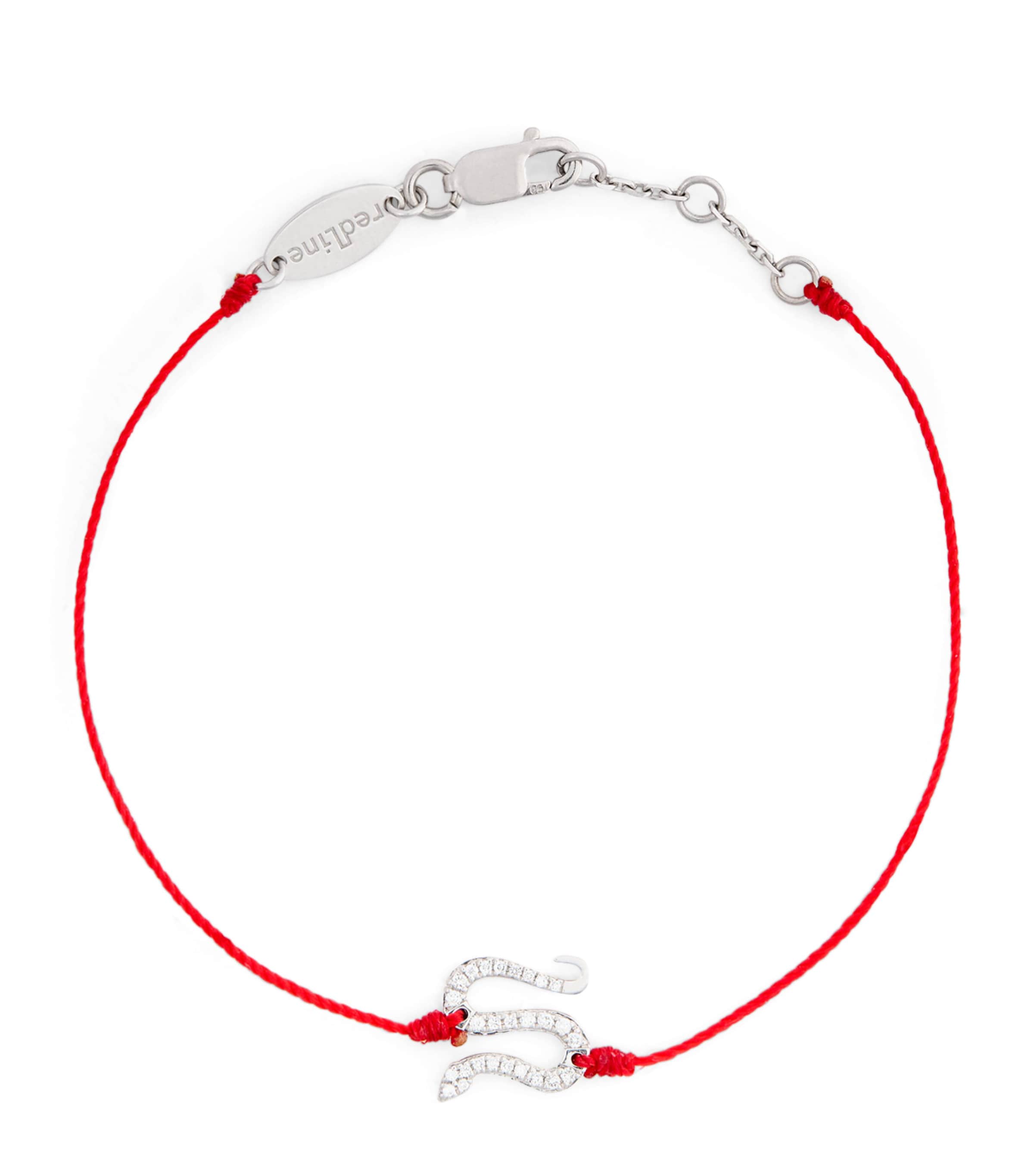 Redline White Gold And Diamond Snake String Bracelet In White