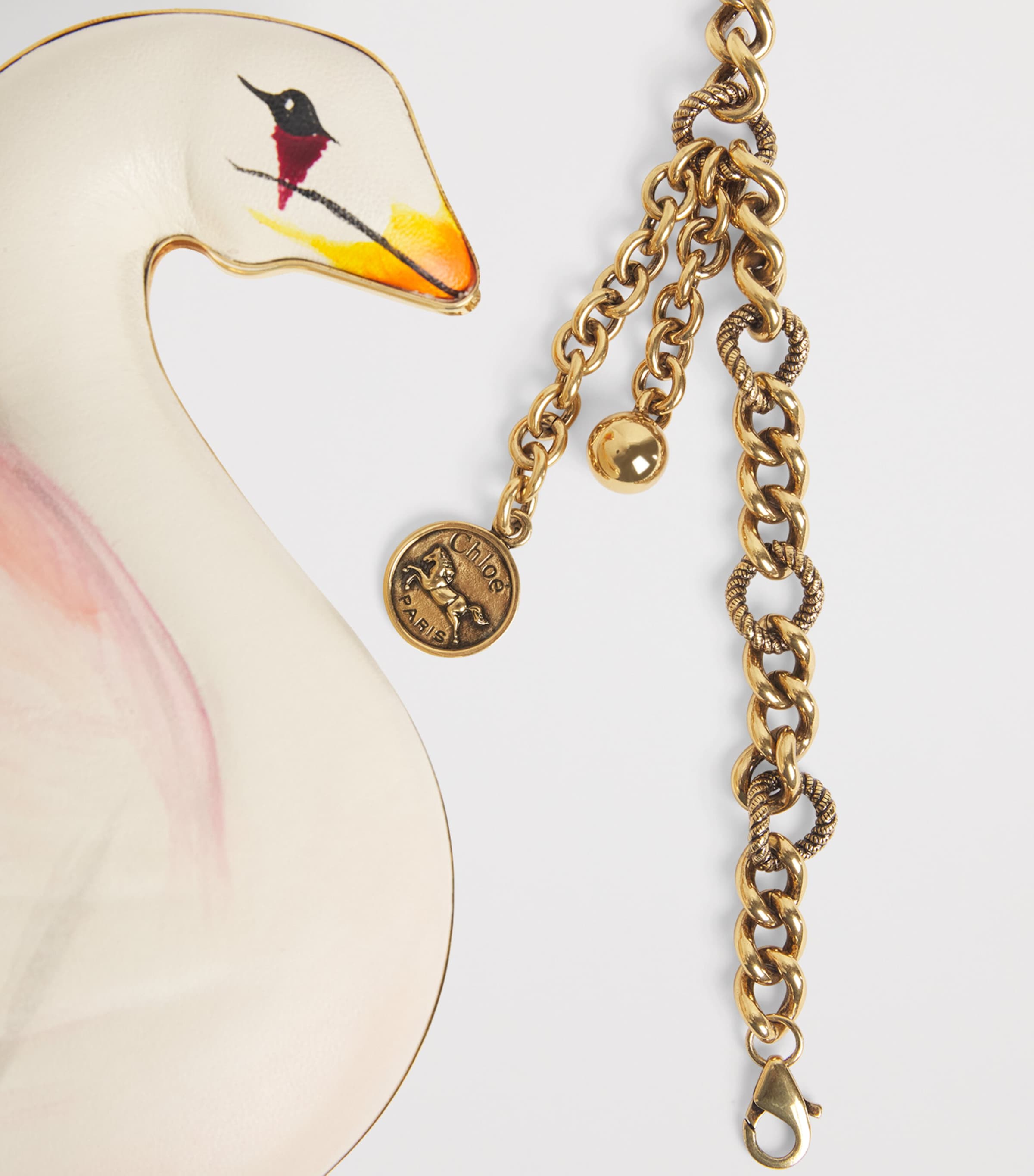 Chloé Lambskin Swan Clutch Bag Milk Image 4