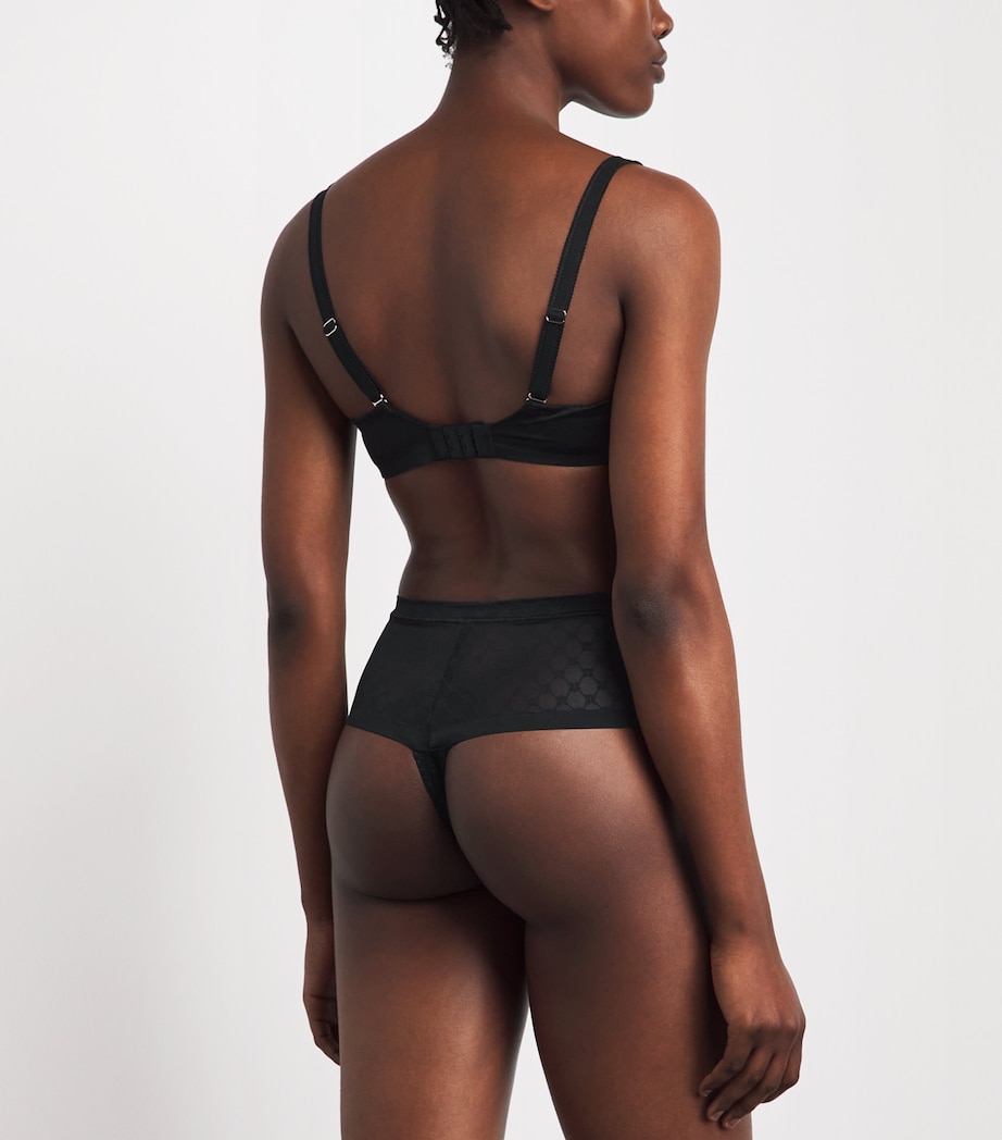 Simone Perele Womens Lace Plume Plunge Bra Black Image 3
