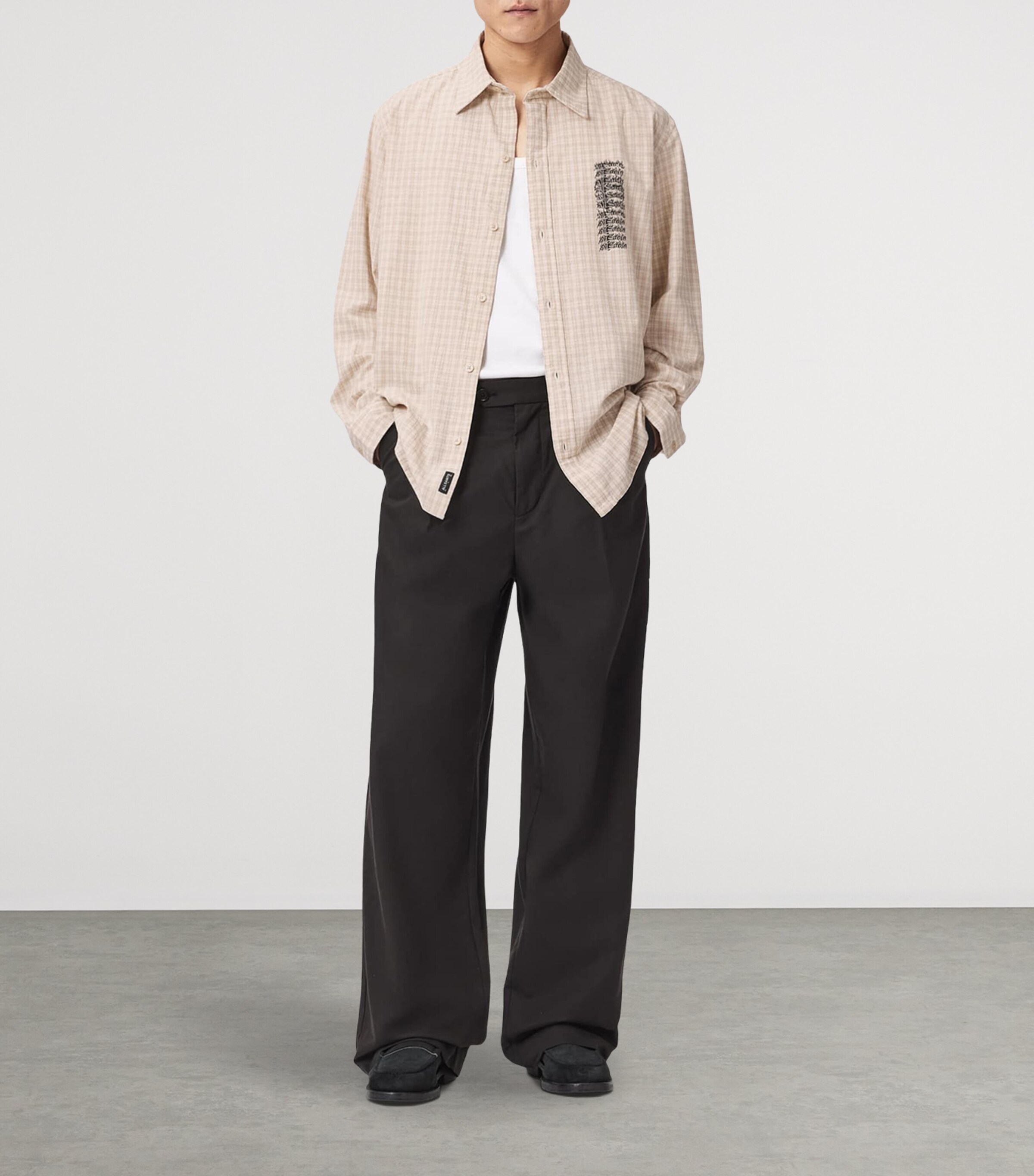 AllSaints Mens Organic Cotton Repeater Shirt Cord Brown Image 2