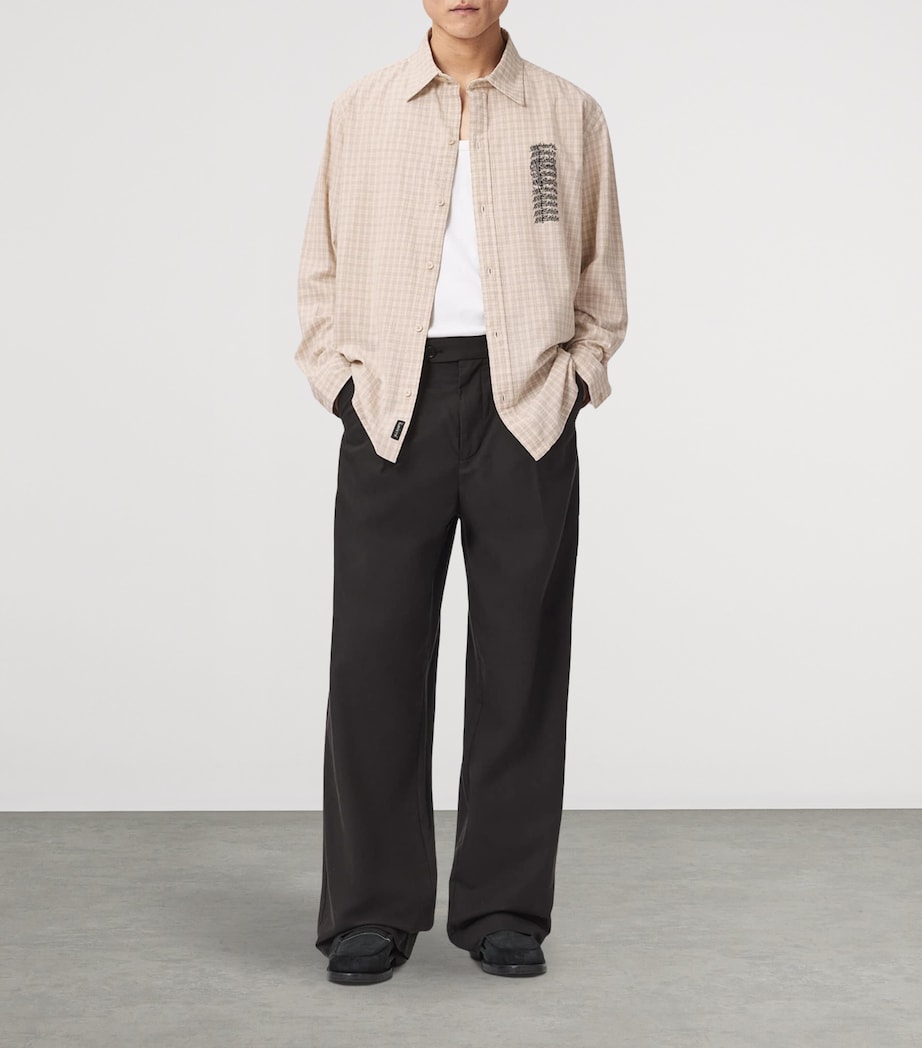 AllSaints Mens Organic Cotton Repeater Shirt Cord Brown Image 2