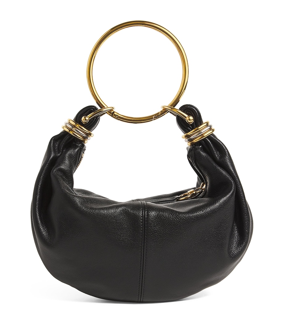 Small Leather Bracelet Top-Handle Bag BLACK Image 1