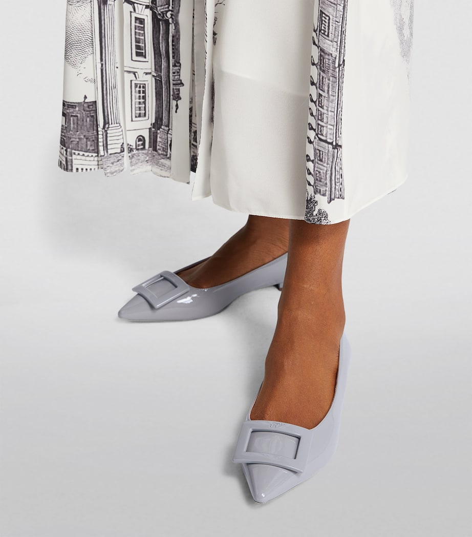 Leather Gommettine Ballet Flats GREY Image 2