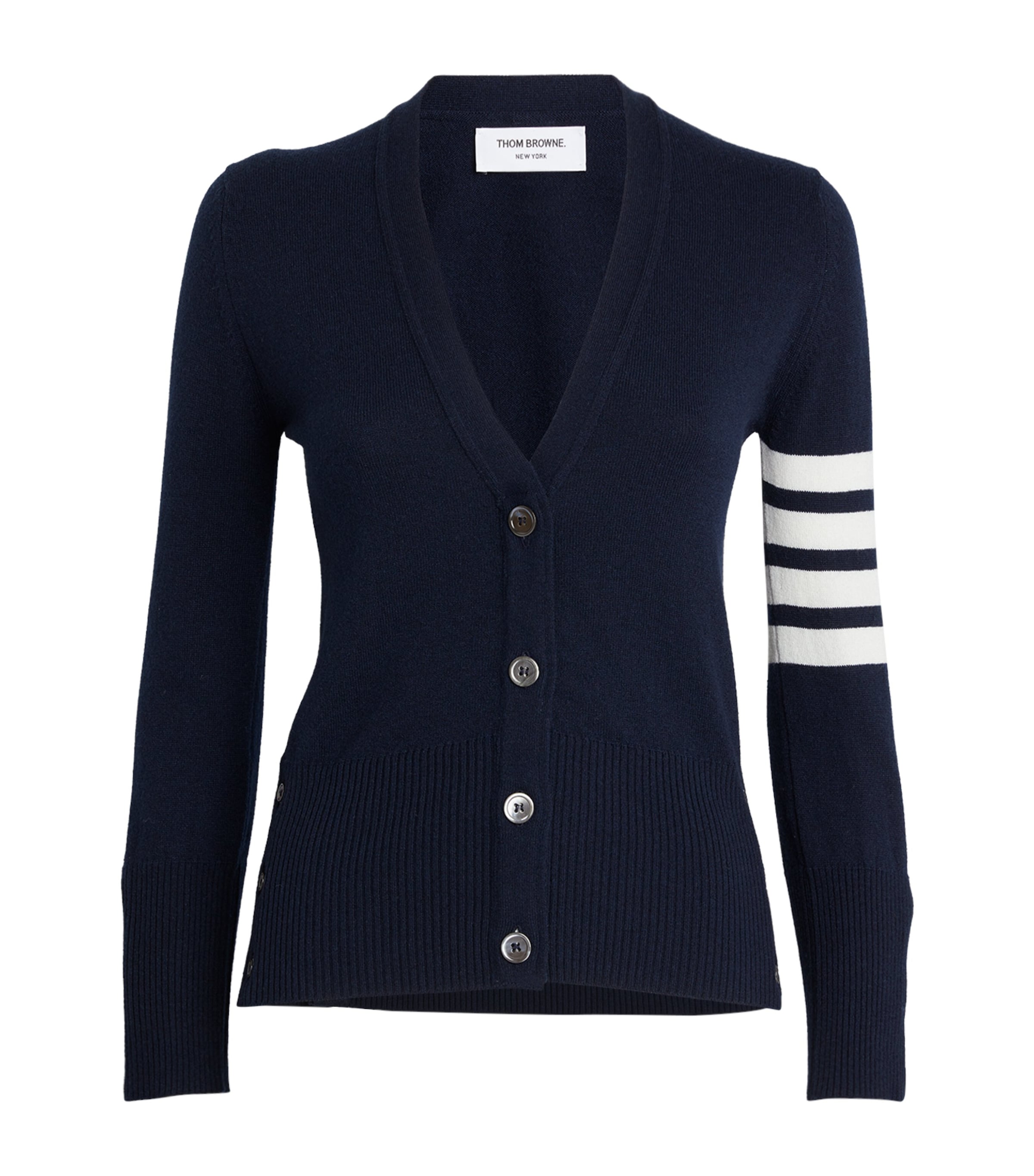 Thom Browne Cashmere 4-bar Cardigan In Navy