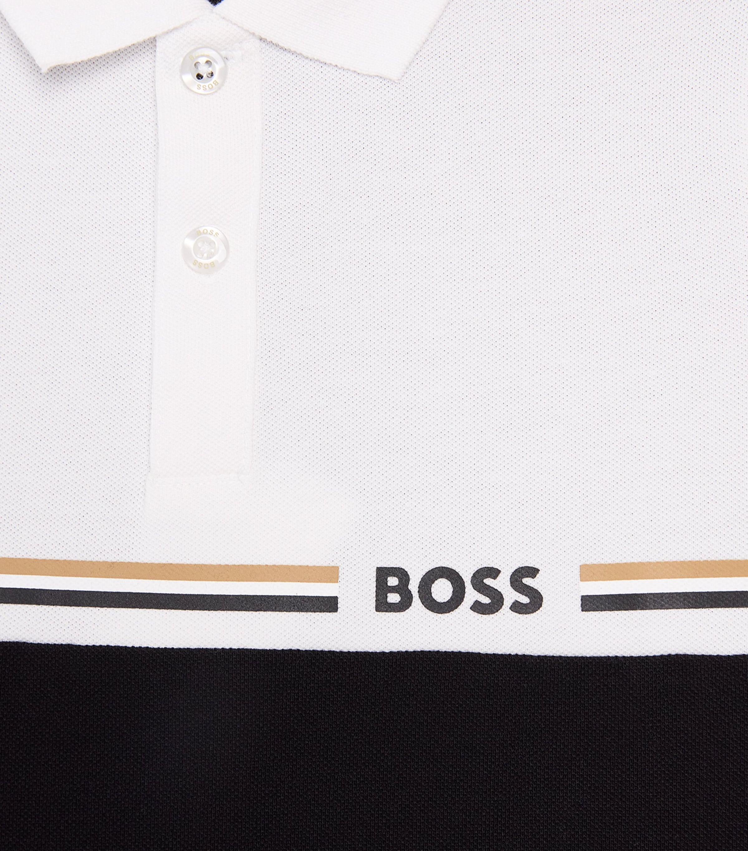 Two-Tone Logo Polo Shirt (4-16 Years) BLACK Image 3