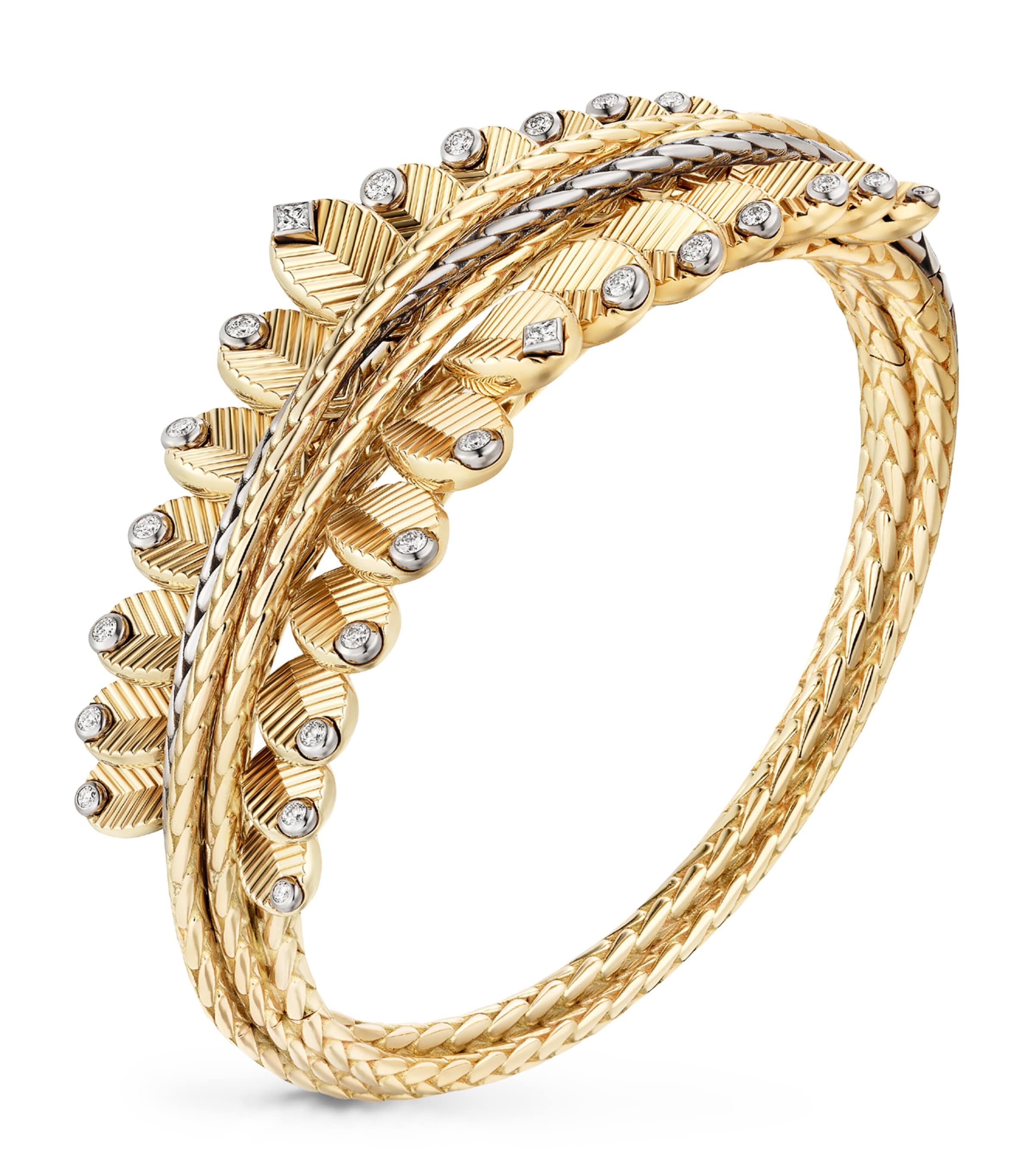 Yellow Gold, White Gold and Diamond Grain de Café Bracelet YELLOW GOLD Image 1