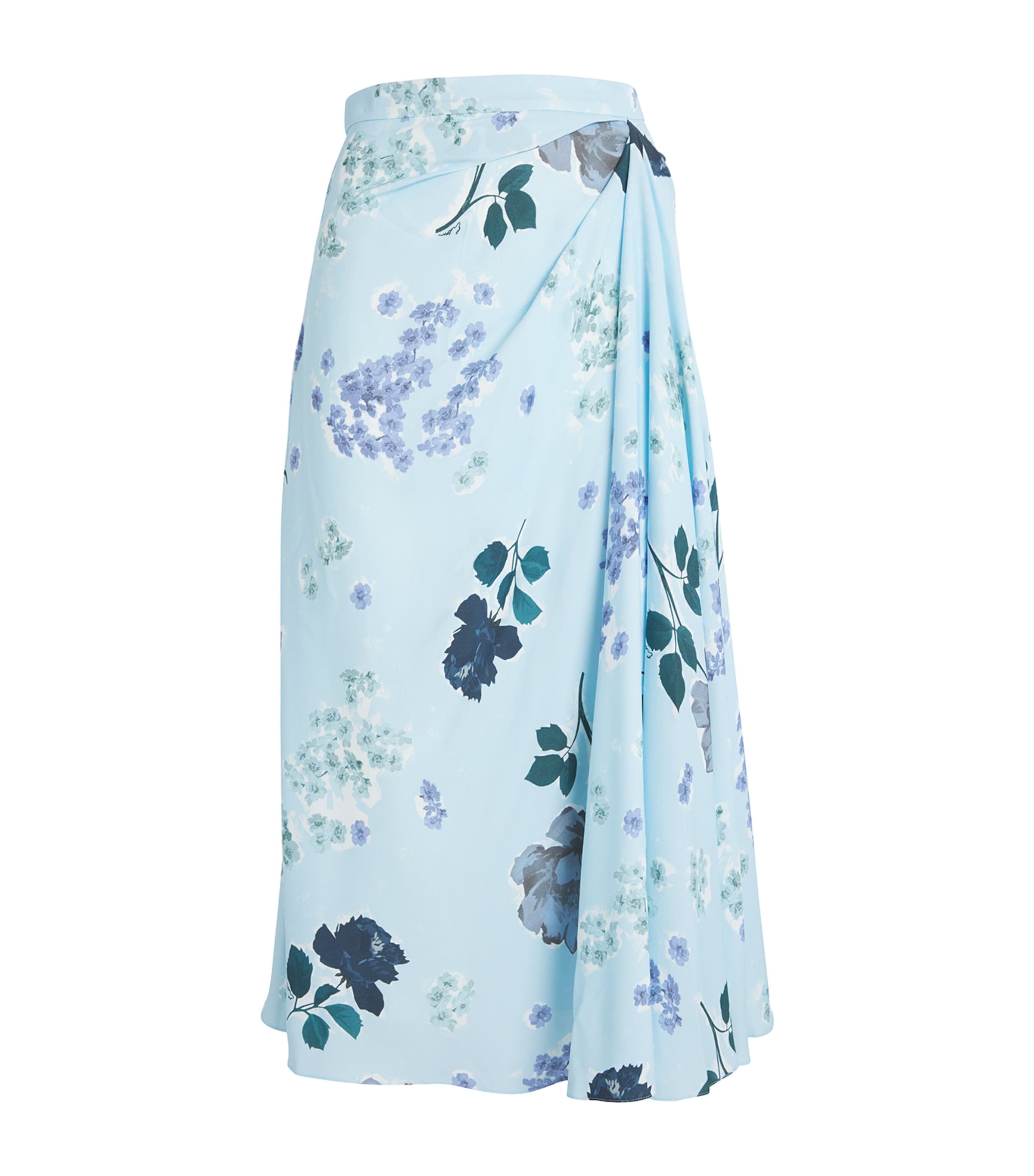 ERDEM DRAPED FLORAL MIDI SKIRT