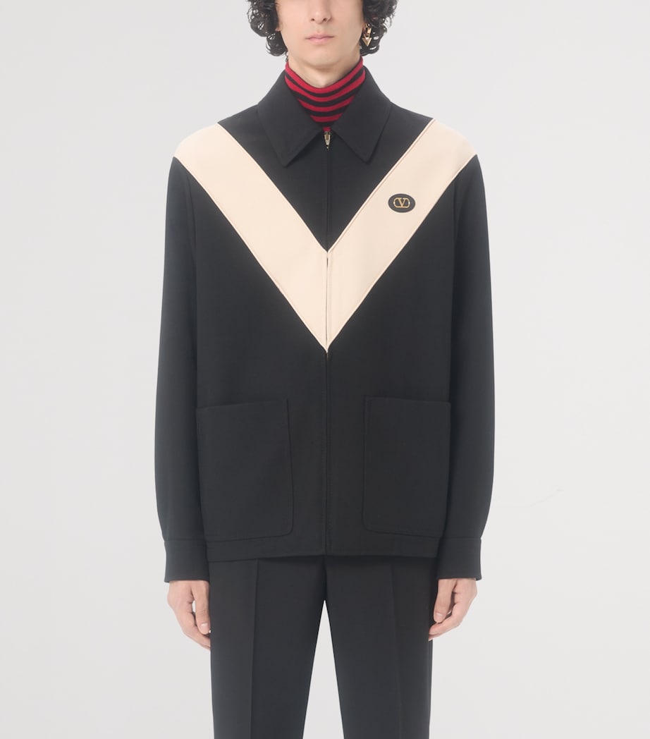 Valentino Garavani Mens Wool-Blend VLogo Jacket Image 2