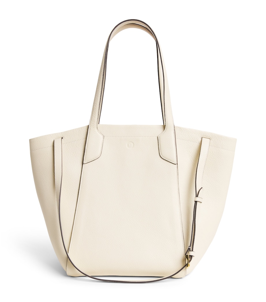 Harrods Medium Leather Freya Tote Bag Stone Image 1
