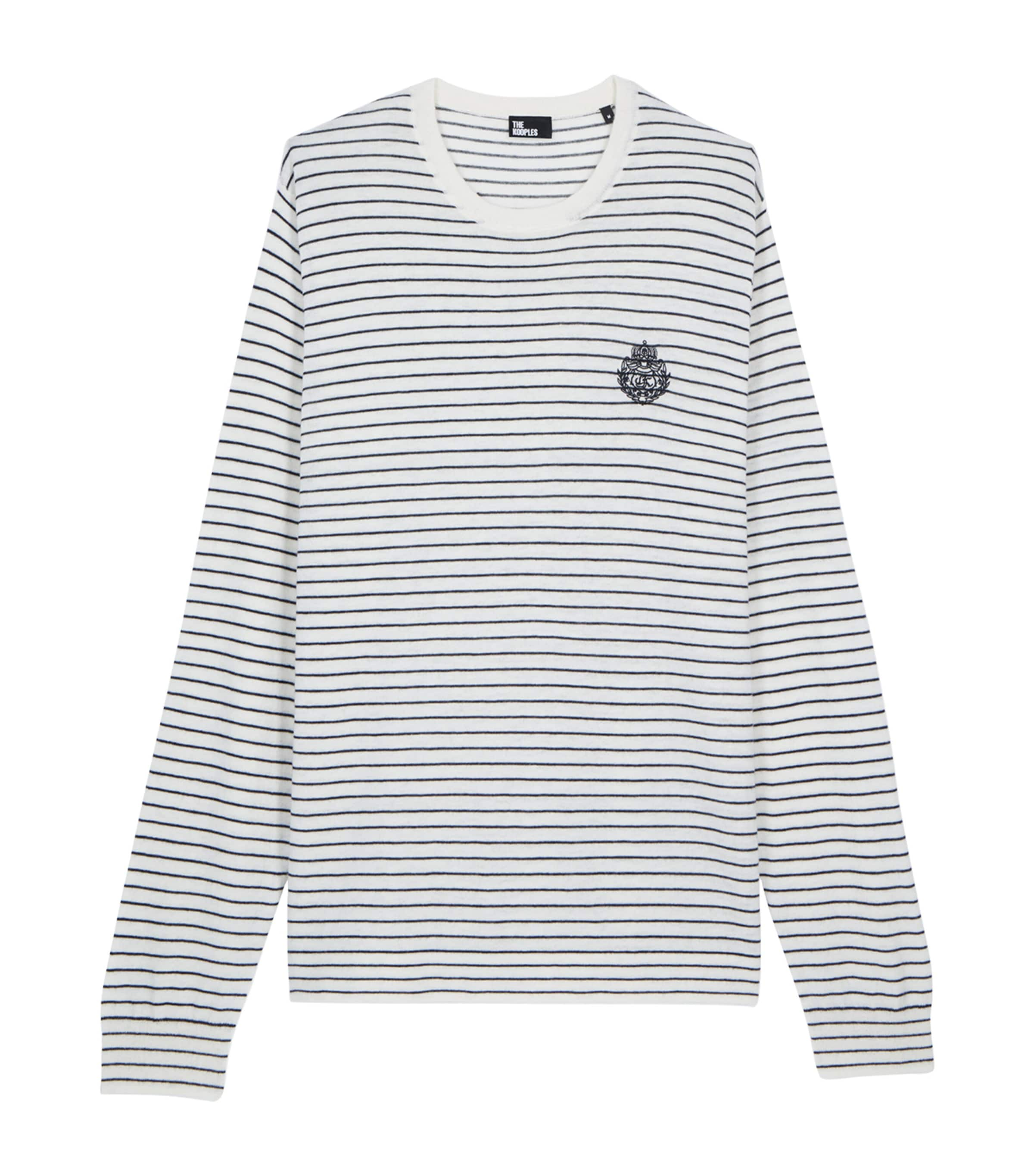 Shop The Kooples Wool-cashmere Striped Sweater In White