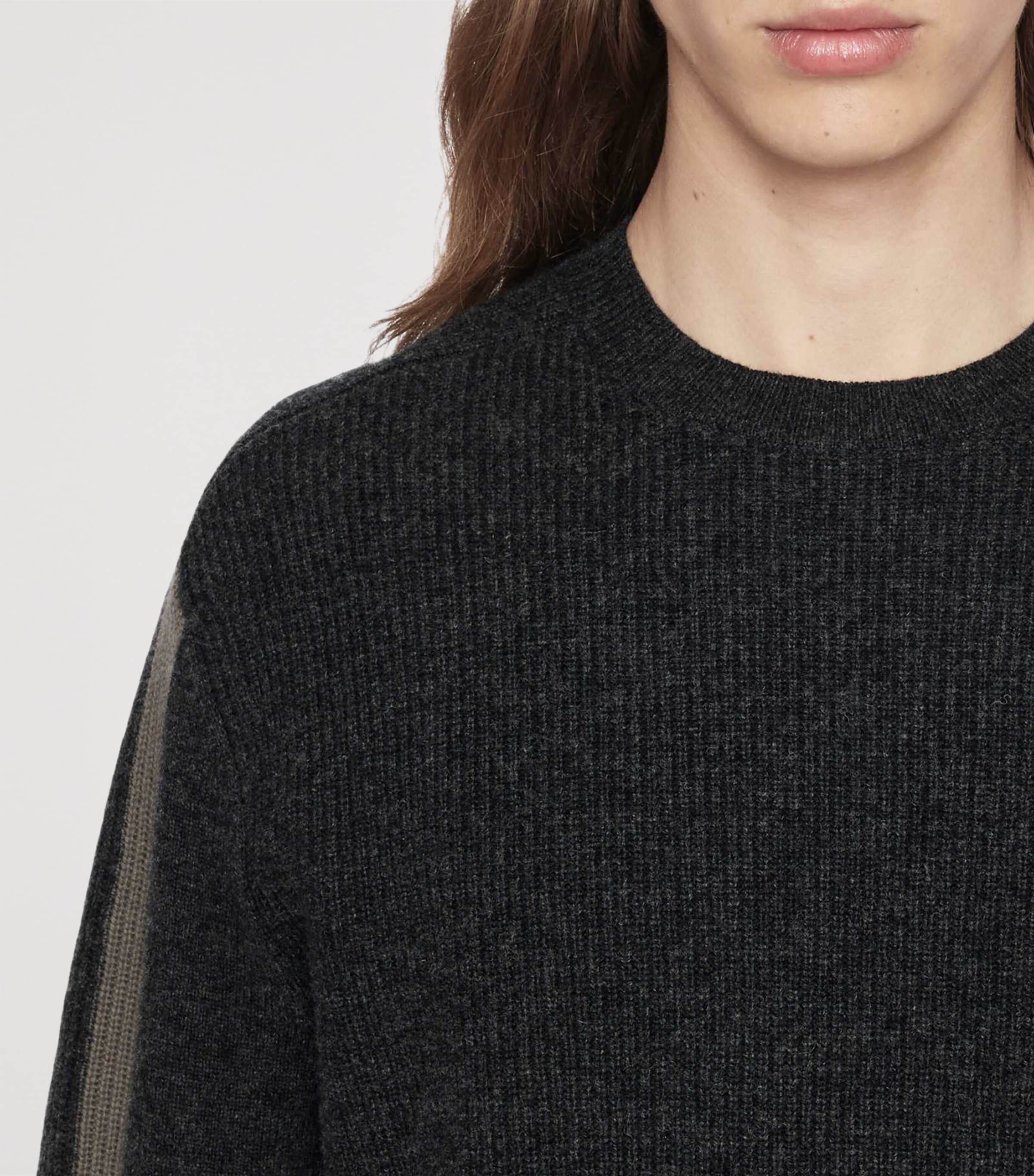 AllSaints Mens Merino Wool Hawke Sweater Charcoal Grey Image 4