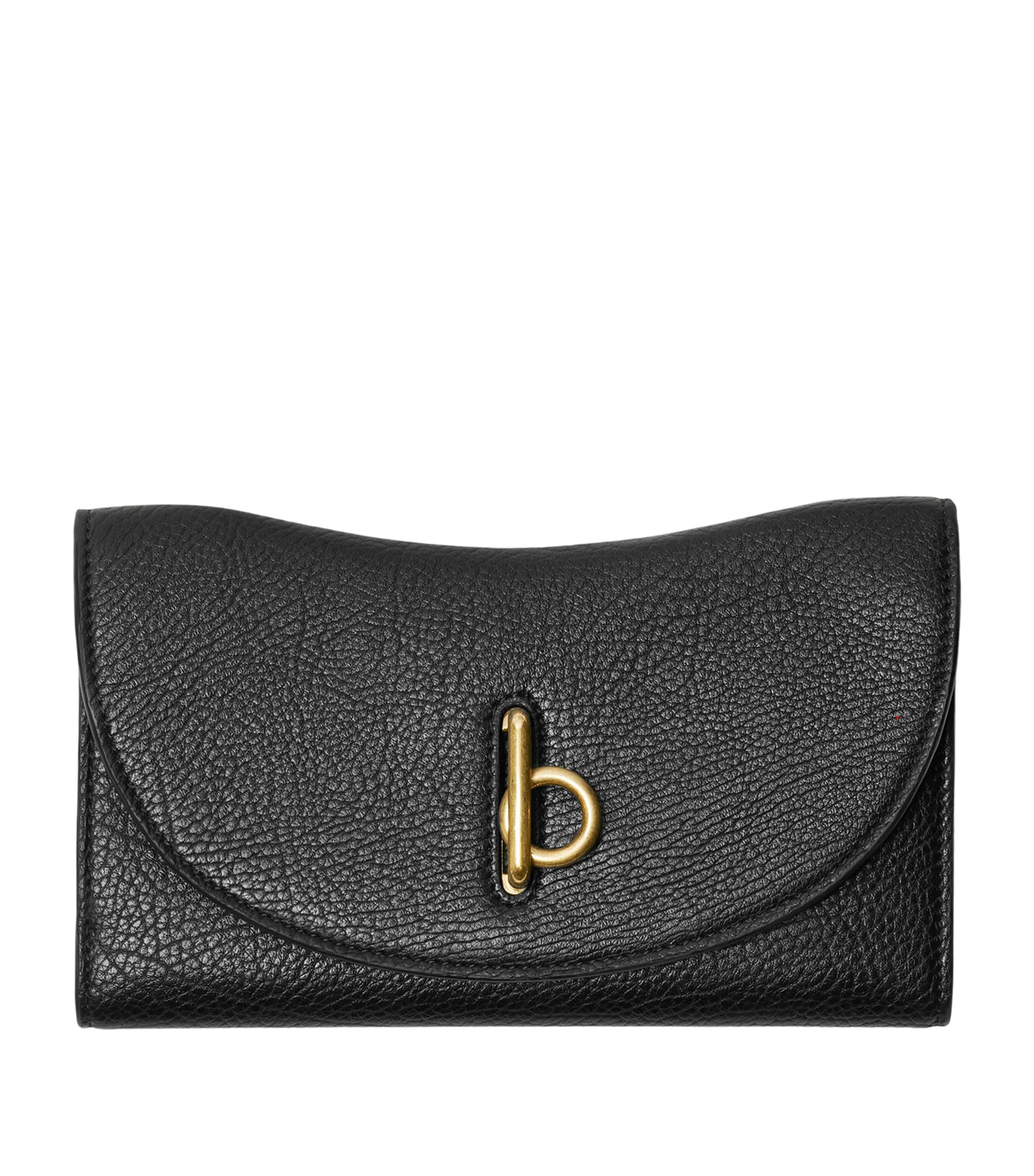 Burberry Calf Leather Rocking Horse Continental Wallet In Black