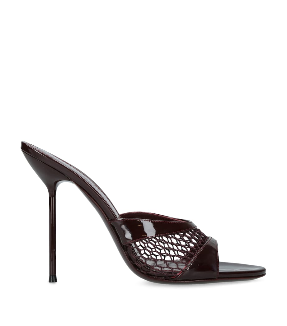 Leather Mesh Lidia Mules 105 WINE Image 1