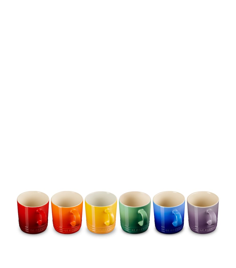 Stoneware Rainbow Mugs (Set of 6) NO COLOUR Image 3