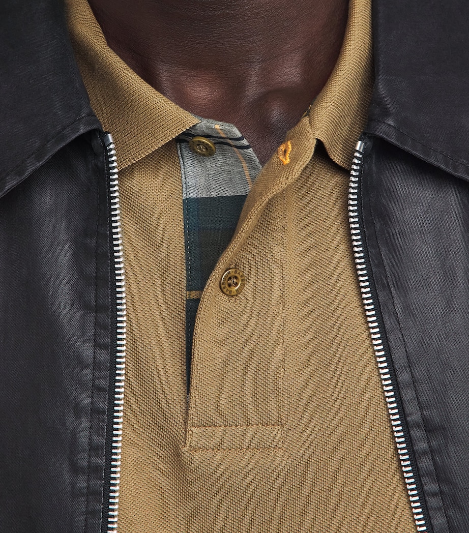 Barbour Mens Cotton Piqué Polo Shirt Clay Image 3