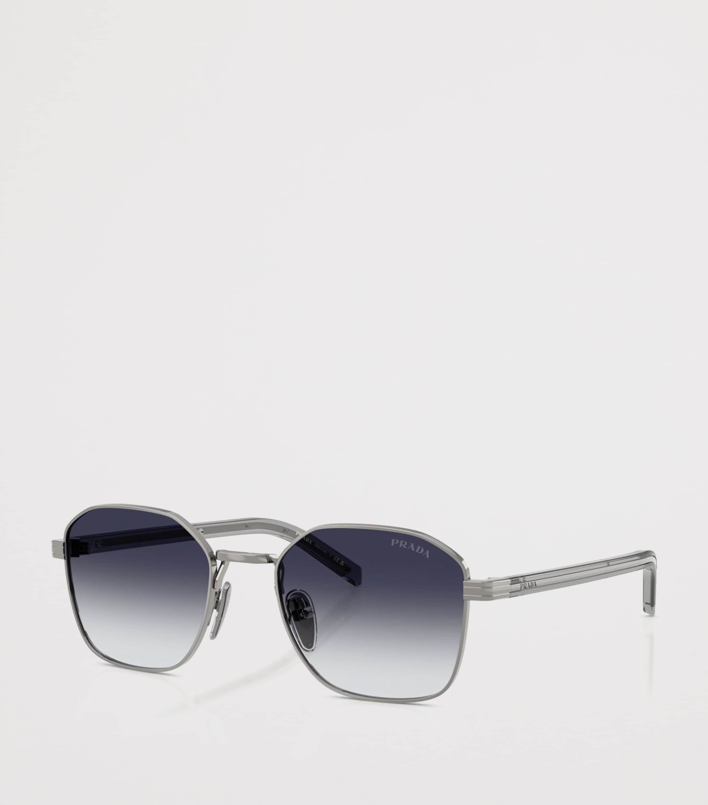 Prada Metal Geometric Sunglasses Grey Image 2