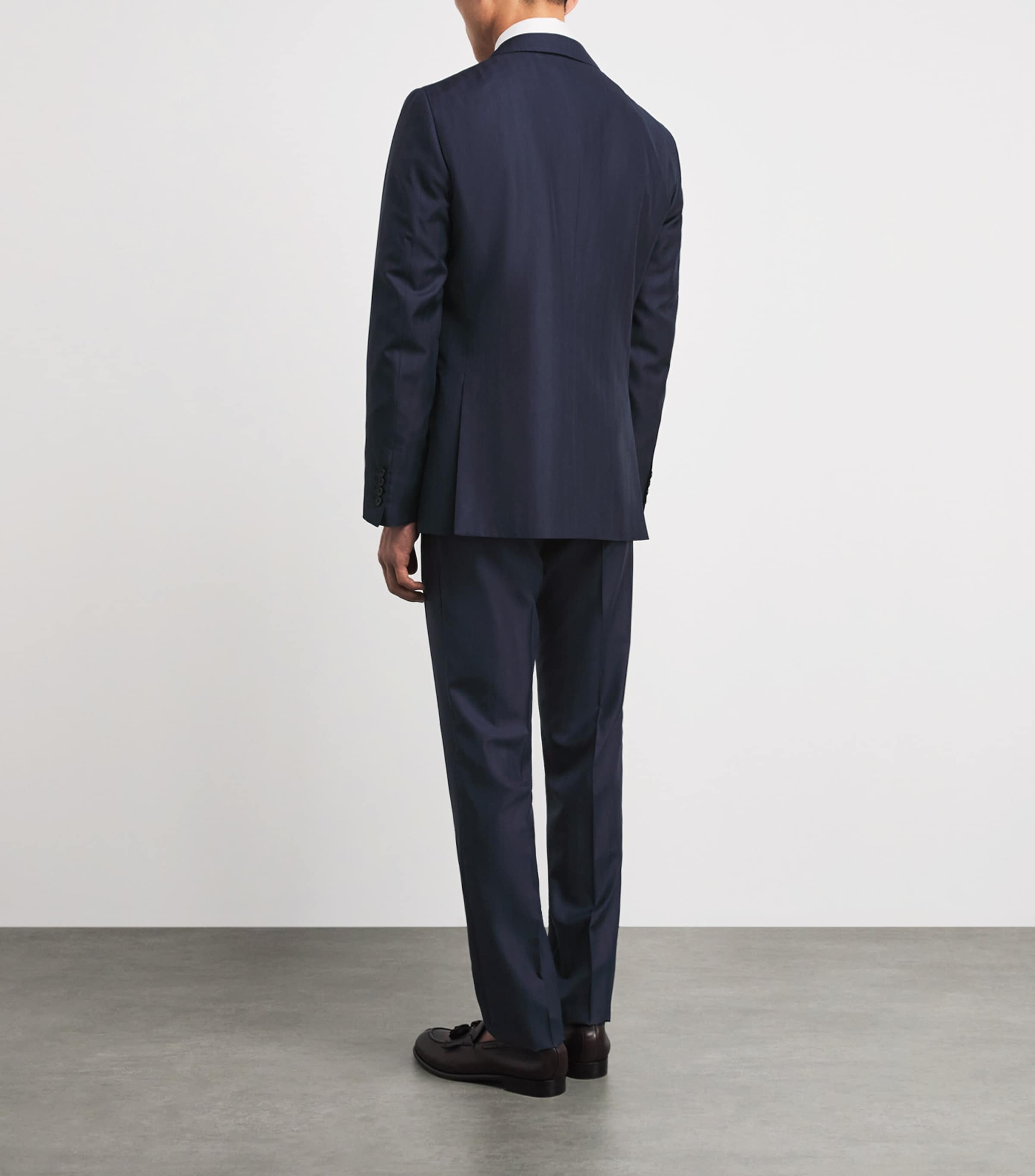 Pal Zileri Mens Wool-Silk Vicenza 2-Piece Suit Blue Image 4