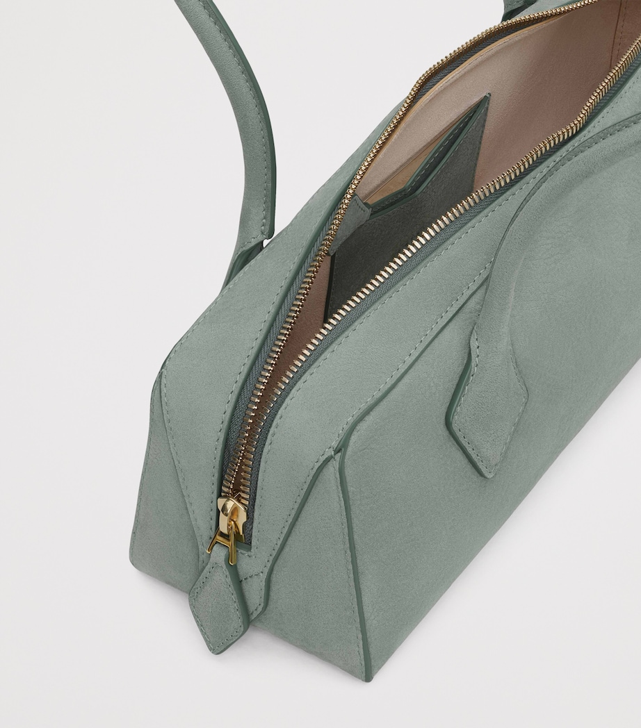 Medium Suede Le Teckel Shoulder Bag SAUGE Image 4