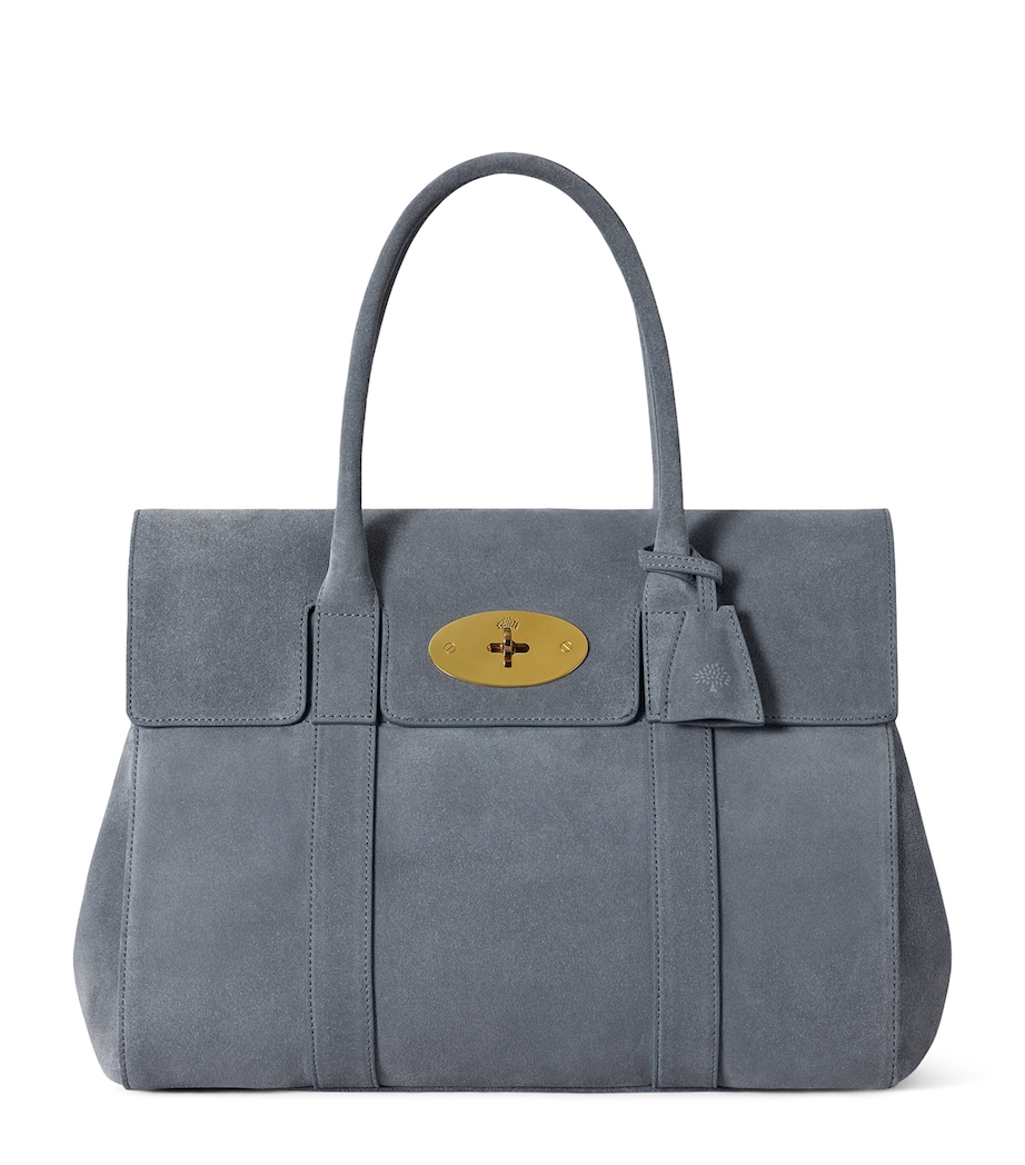 Mulberry Suede Bayswater Top-Handle Bag Foggy Grey Image 1